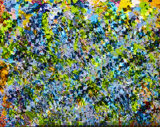 Walasse Ting (American/Chinese, 1929-2010) Oil and Acrylic on Canvas 1969, 'Only a Few Yellow