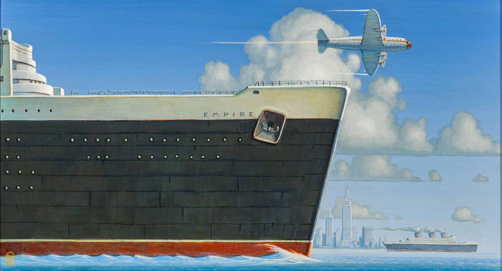 Robert W. LaDuke (American, B. 1961) Acrylic on Birch Panel 2004, 'Empire', H 1813" W 24" Frame (1 of 10)