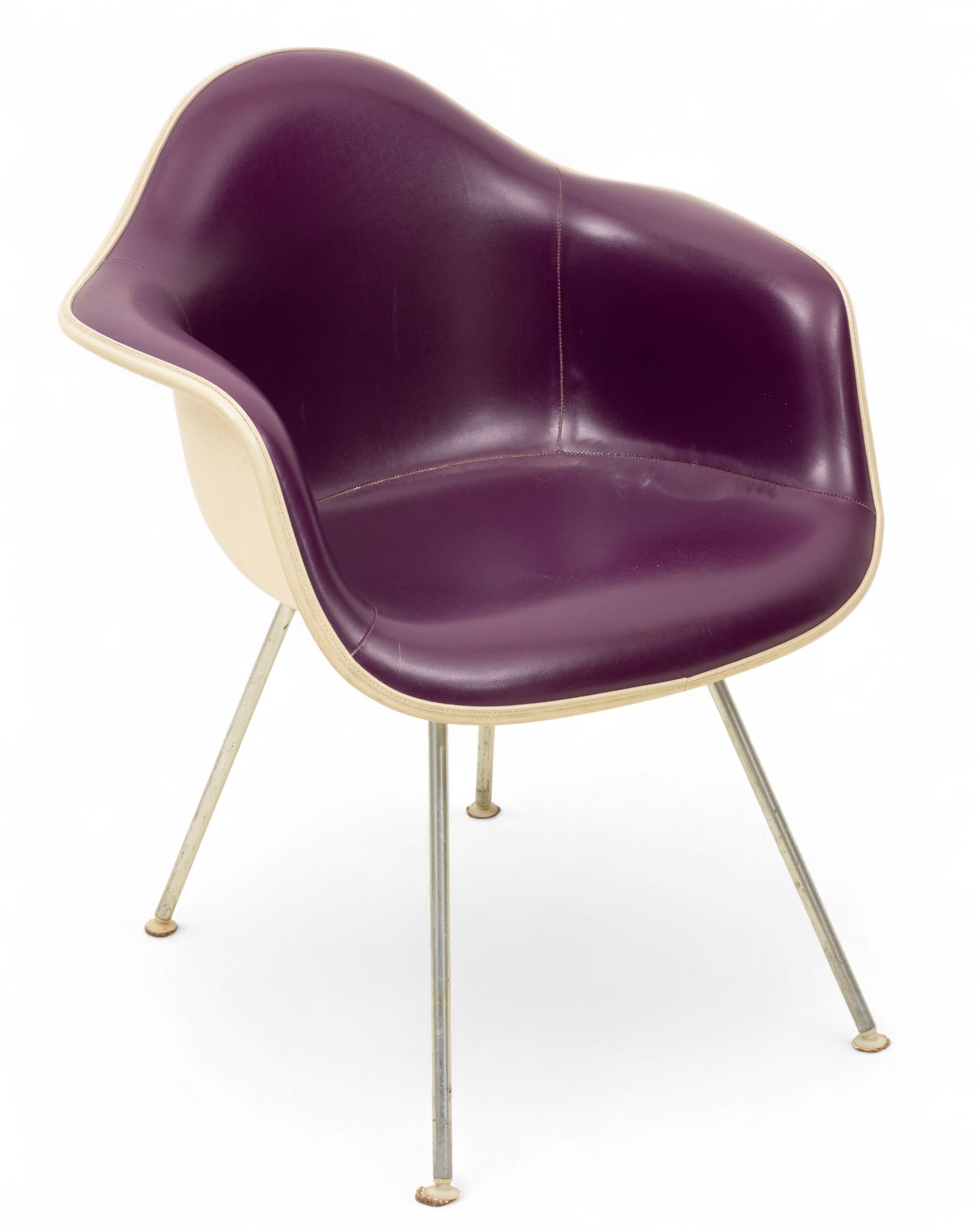 Charles and Ray Eames for Herman Miller Dax Molded Fiberglass and Vinyl Arm Chair 20th Cen., H 31" W (1 of 6)