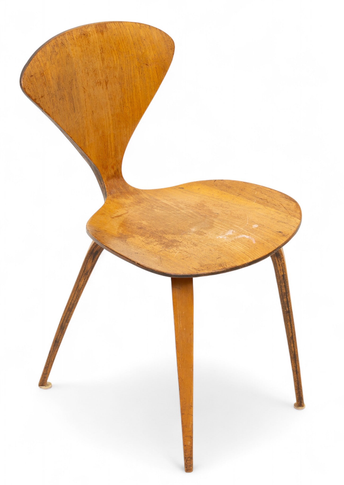 Norman Cherner for Plycraft Mid-Century Modern Wood Side Chair 1963, H 30.75" W 17" Depth 21": Norman Cherner for Plycraft Mid-Century Modern Wood Side Chair 1963, H 30.75" W 17" Depth 21" Norman Cherner for Plycraft side chair, having Two labels on underside. One Label has a date of September