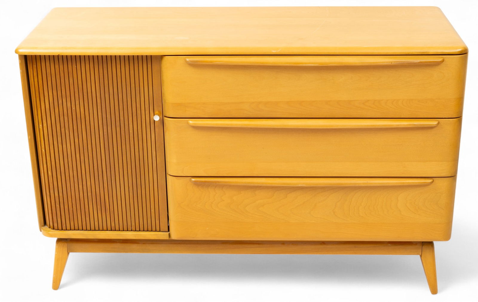 Heywood-Wakefield Co (American) Art Deco Influenced Maple Dresser 1960, H 32" W 50" Depth 19" (1 of 7)