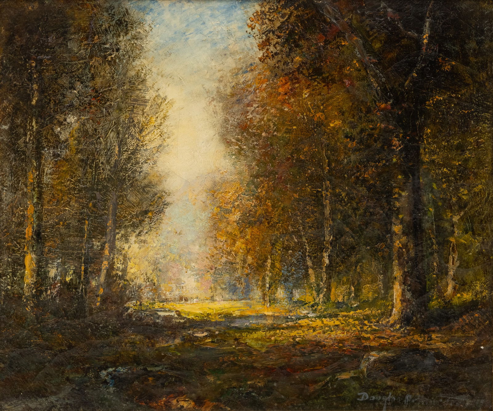 Douglas Arthur Teed (American, 1860-1929) Oil on Canvas, Ca. 1914, 'Indian Summer', H 16" W 20": Douglas Arthur Teed (American, 1860-1929) Oil on Canvas, Ca. 1914, 'Indian Summer', H 16" W 20" Frame Size: H 23" W 27" Signed and dated in the lower right (date appears to be 1914, possibly 1919). Au