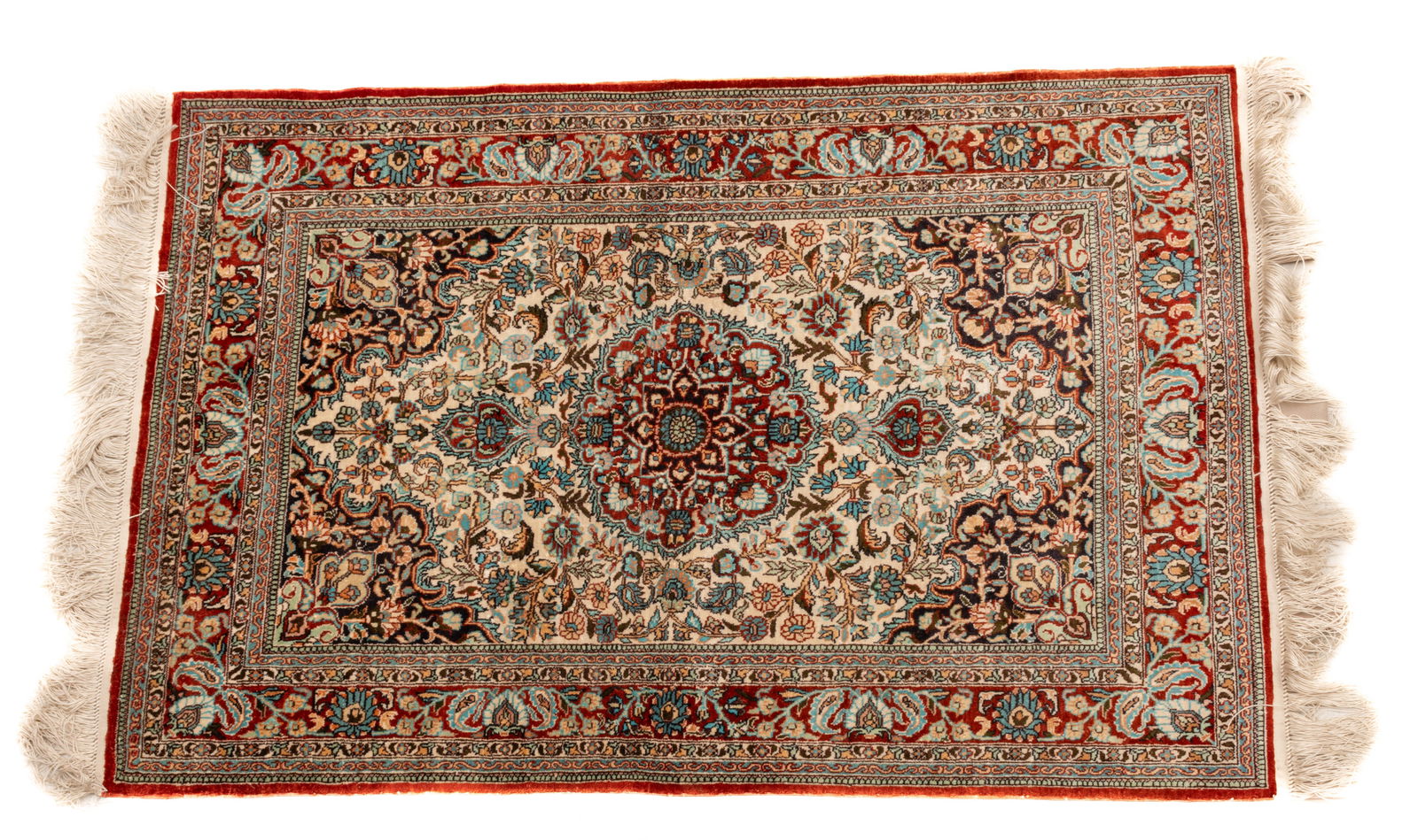 Persian Tabriz Silk Oriental Rug 1940-1950, W 2' L 3' 2" (1 of 4)