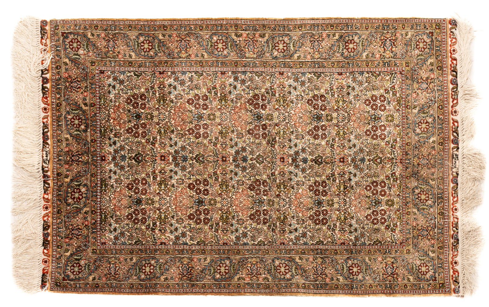Persian Tabriz Silk Carpet 1910-1930, W 2' L 3' 3" (1 of 5)