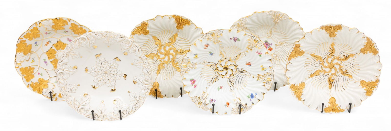 Meissen (German) Porcelain Serving Bowls, H 2" Dia. 11" 6 PCS (1 of 7)