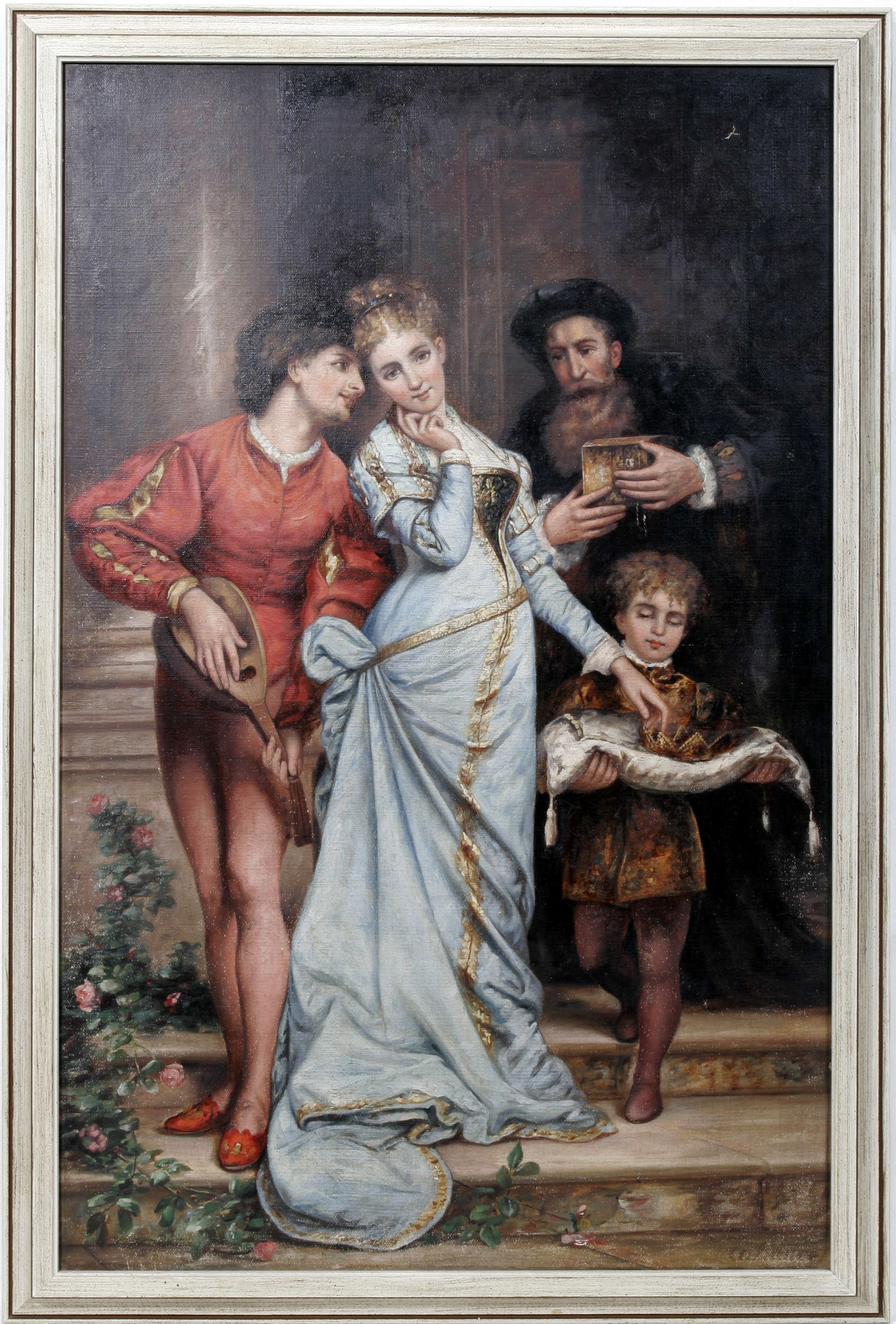 A. Lance, Continental Oil on Canvas Laid Down, Ca. 1800-1820, '"The Crown Bearer"', H 39" W 25.12" (1 of 2)