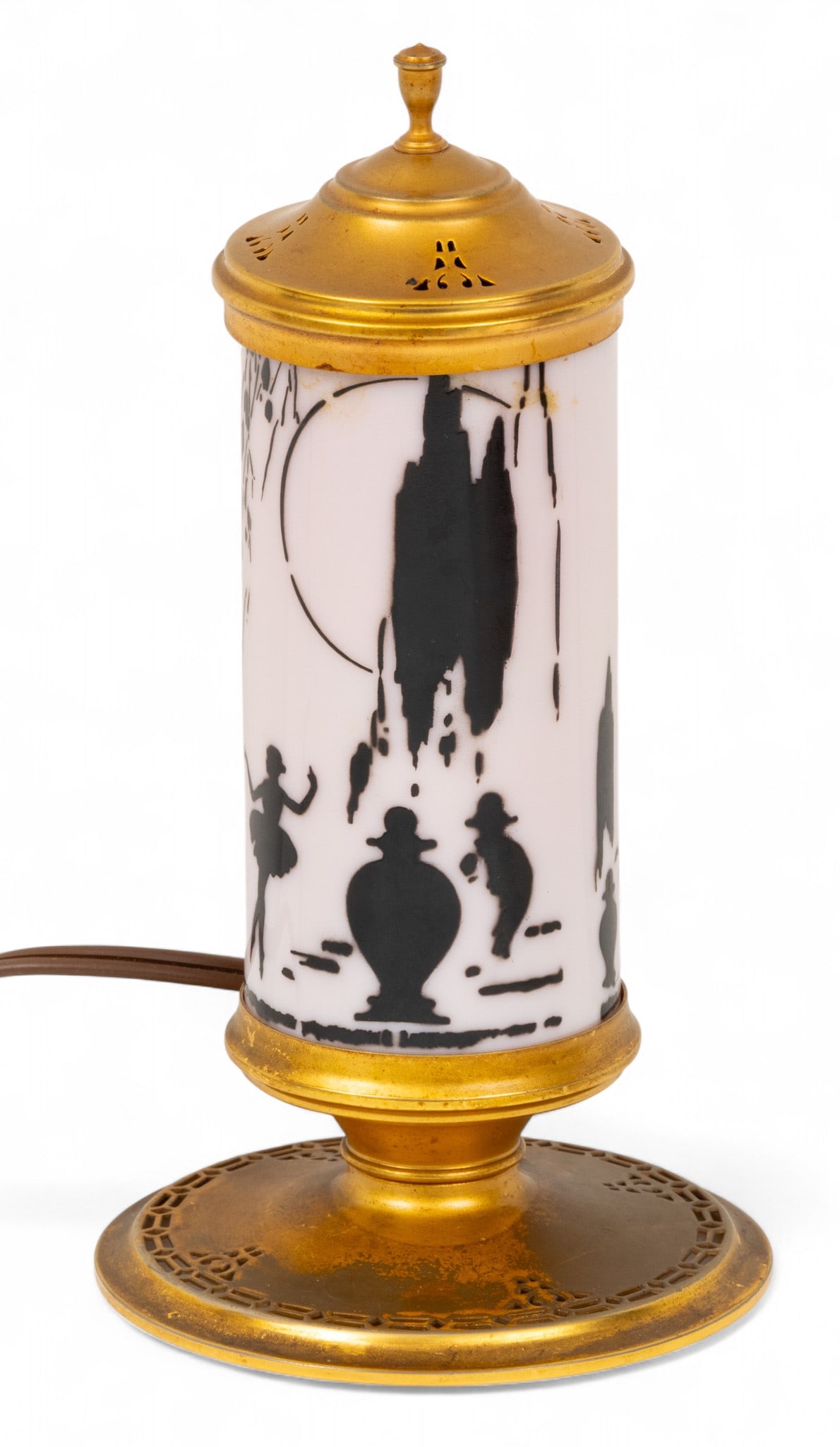 Art Deco Metal and Glass Perfume Lamp H 7.5" Dia. 4" (1 of 5)