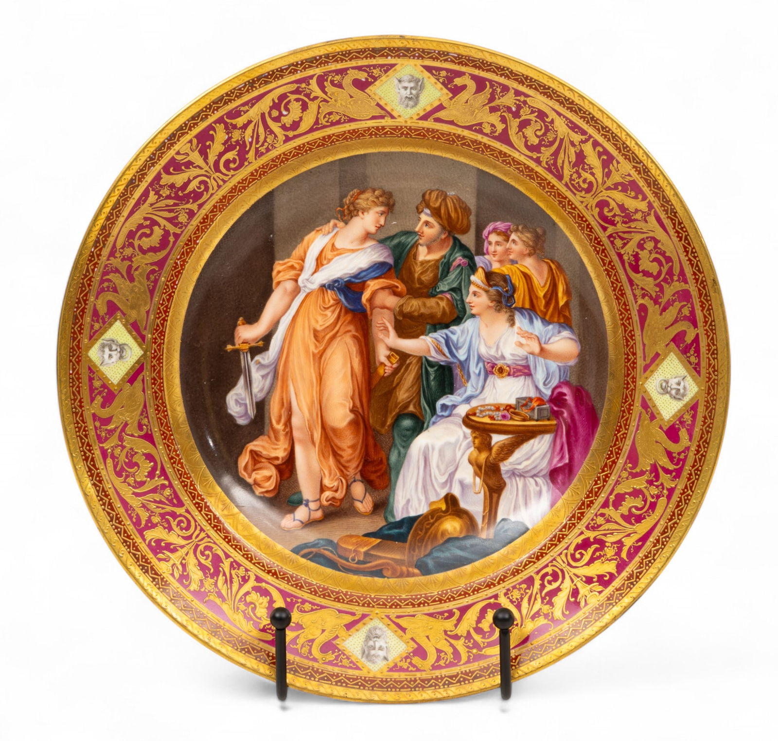 Royal Vienna Porcelain (Austria) Greek Mythology Scene on Display Plate 1900 (1 of 4)