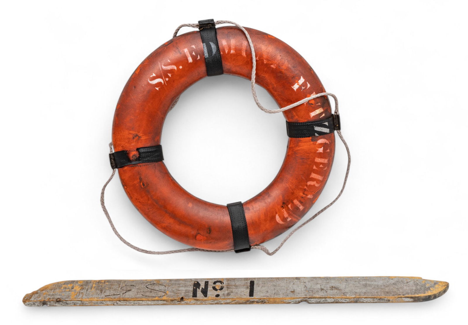 Life Ring from the S. S. Edmund Fitzgerald and Plank to Lifeboat 1, Ca. 1958, 1 PC (1 of 7)