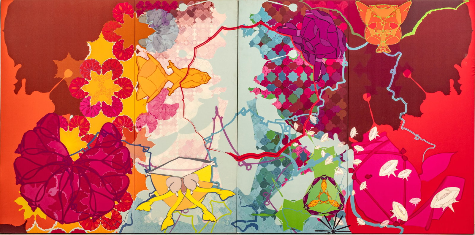 Eric and Heather ChanSchatz (Japanese/American) Chan (B. 1963) Schatz (B. 1968) Silkscreen on Silk (1 of 16)