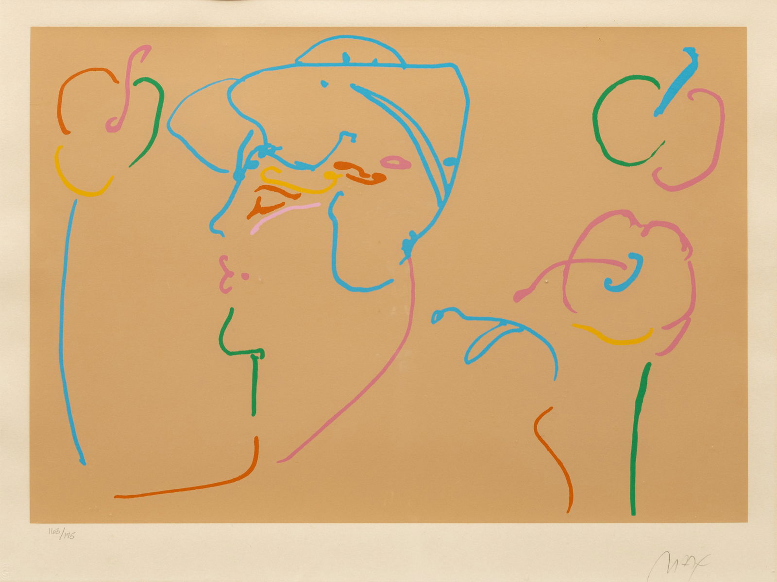 Peter Max (American, B. 1937) Serigraph on Paper, Ca. 1979, 'King Tut's Nanny', H 18.5" W 27" Frame: Peter Max (American, B. 1937) Serigraph on Paper, Ca. 1979, 'King Tut's Nanny', H 18.5" W 27" Frame Size: H 28.25" W 35.75" Pencil signed in the lower right margin with an edition of 163/175 in the lo