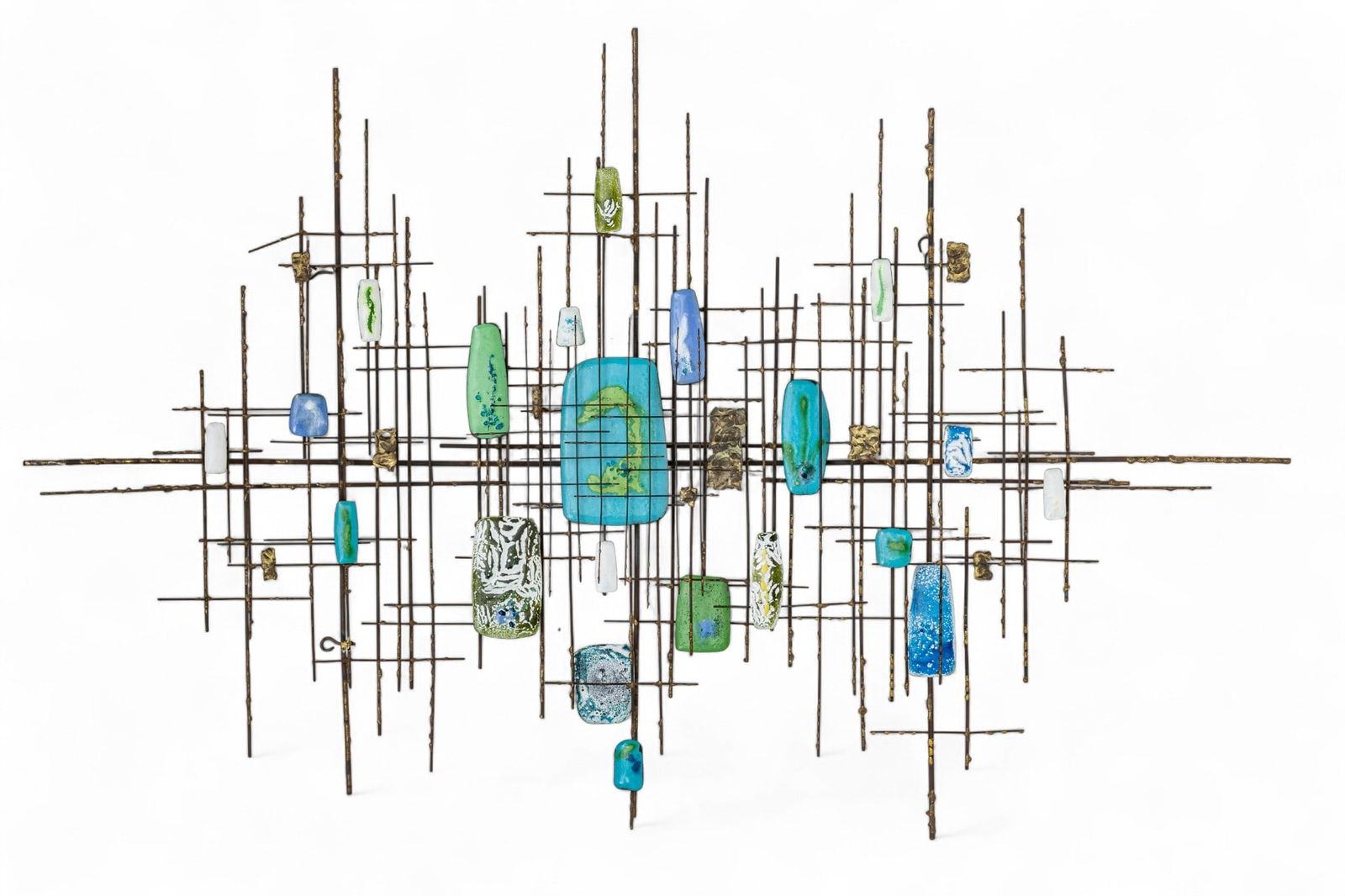 Curtis Jere (American, 1910-2008) Copper and Enamel Sculpture H 36" W 58" Depth 3.5" (1 of 9)