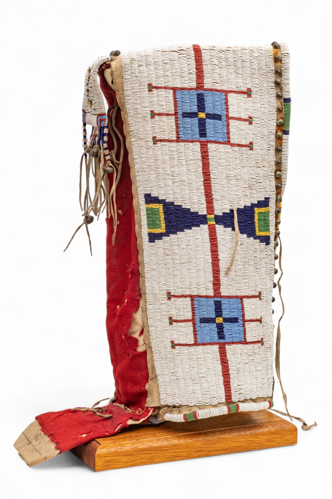 Sioux Native American Beaded Hide Cradle, Ca. 1880, H 22" W 9" L 9" (1 of 12)