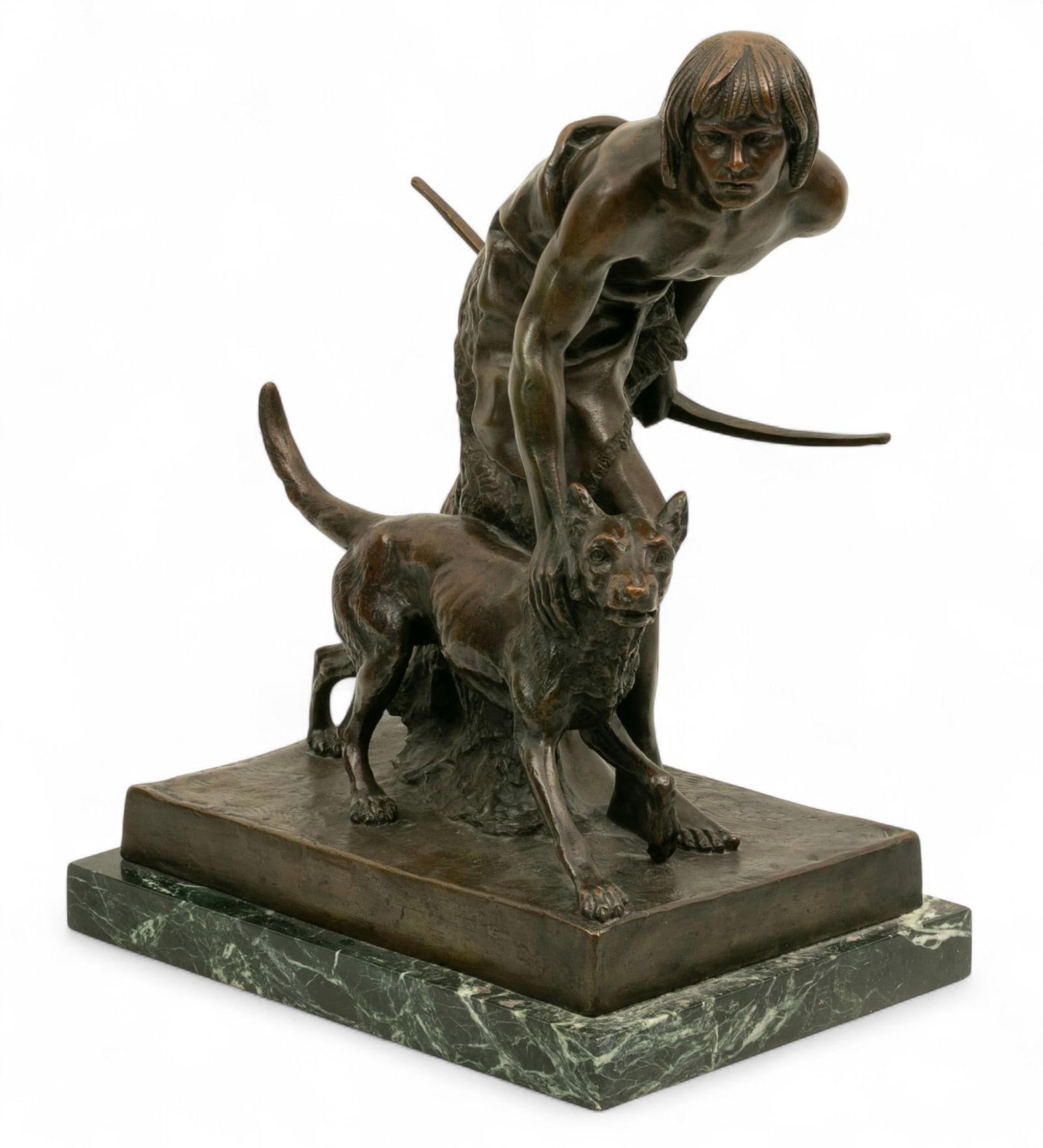 After John Quincy Adams Ward (American, 1830-1910) Bronze Sculpture, 'The Indian Hunter', H 15.75" W (1 of 7)