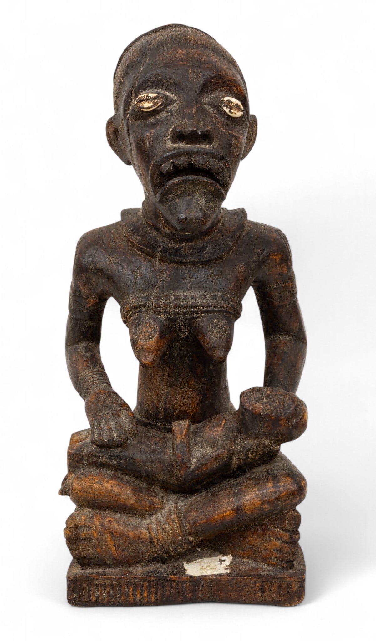 Kongo, Yombe Group (DRC or Angola) Carved Wood Maternity Figure, Ca. 20th C., H 18" W 8" L 8" (1 of 4)