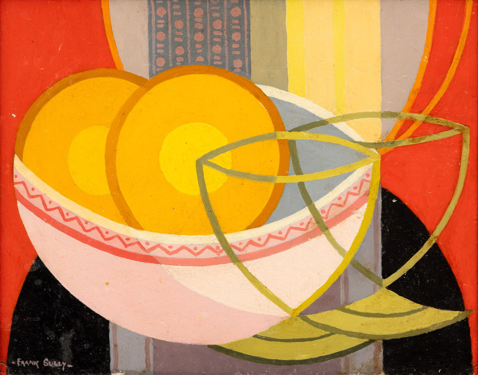 Frank Sully (British, 1898-1992) Oil on Board 'Still Life', H 8" W 10" Frame Size: H 10" W 12" (1 of 4)