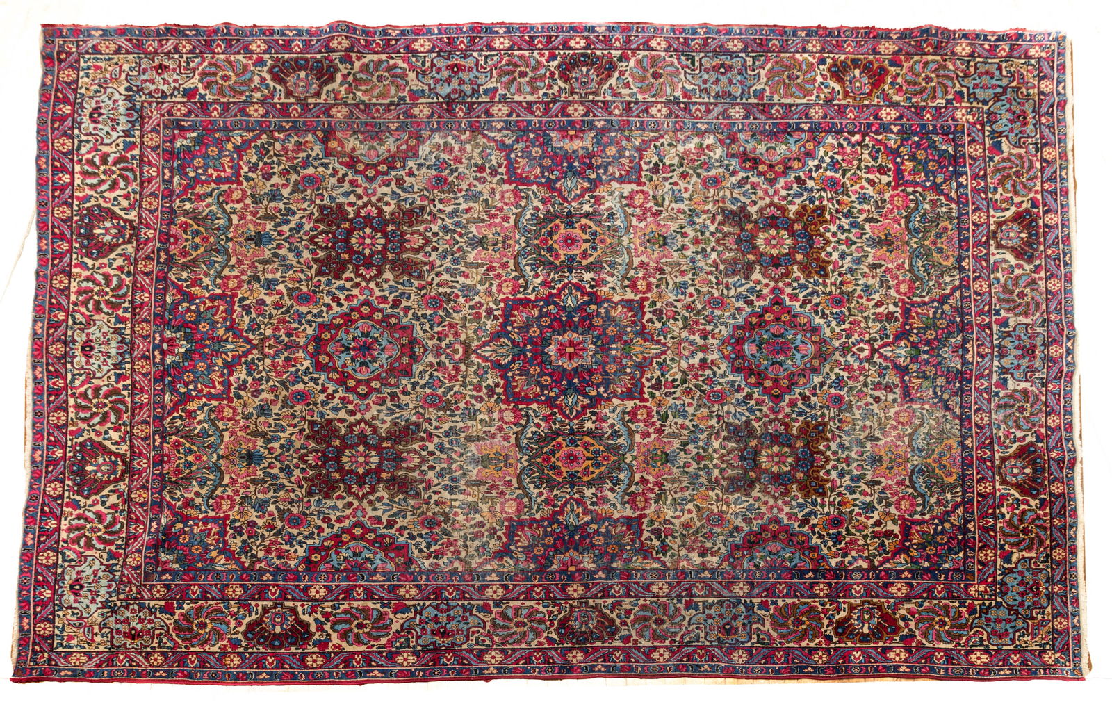 Persian Kerman Handwoven Wool Rug, Ca. 1930s - 40s, W 8' 9" L 12' 5" (1 of 5)