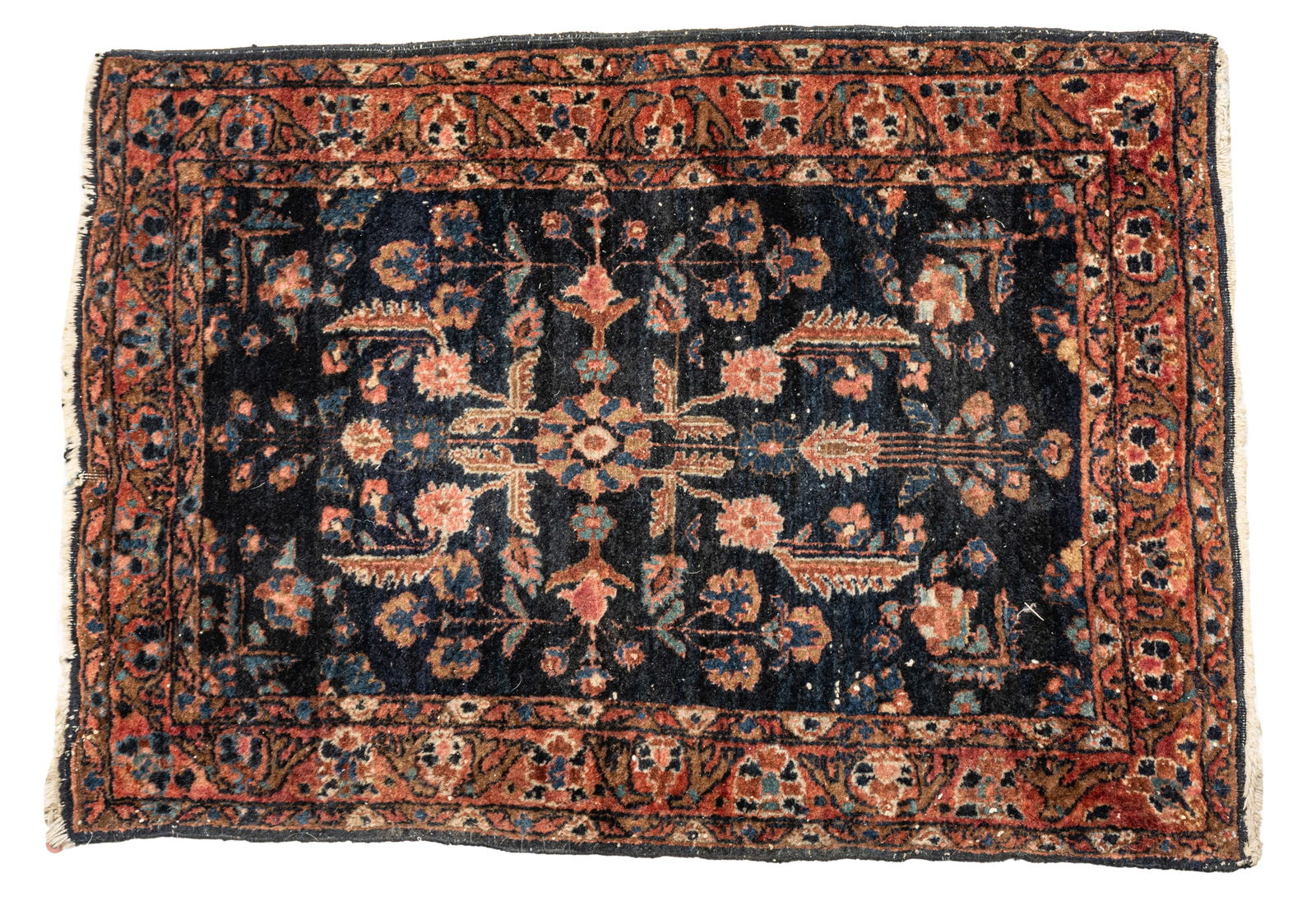 Persian Sarouk Handwoven Wool Rug, Ca. 1930s, W 25.5" L 35" (1 of 4)