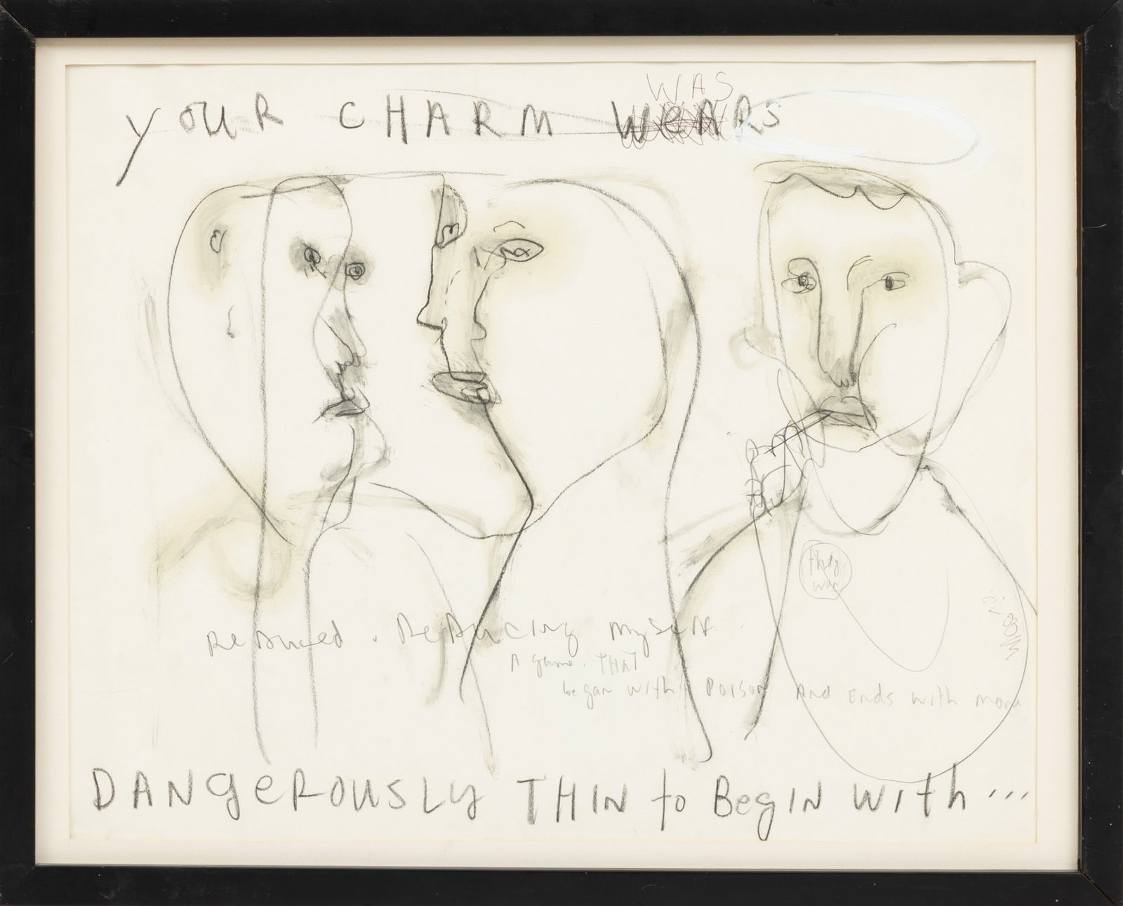 Jim Bloom (American, B. 1968) Mixed Media Drawing on Paper 'Your Charm Was Dangerously Thin', H (1 of 4)