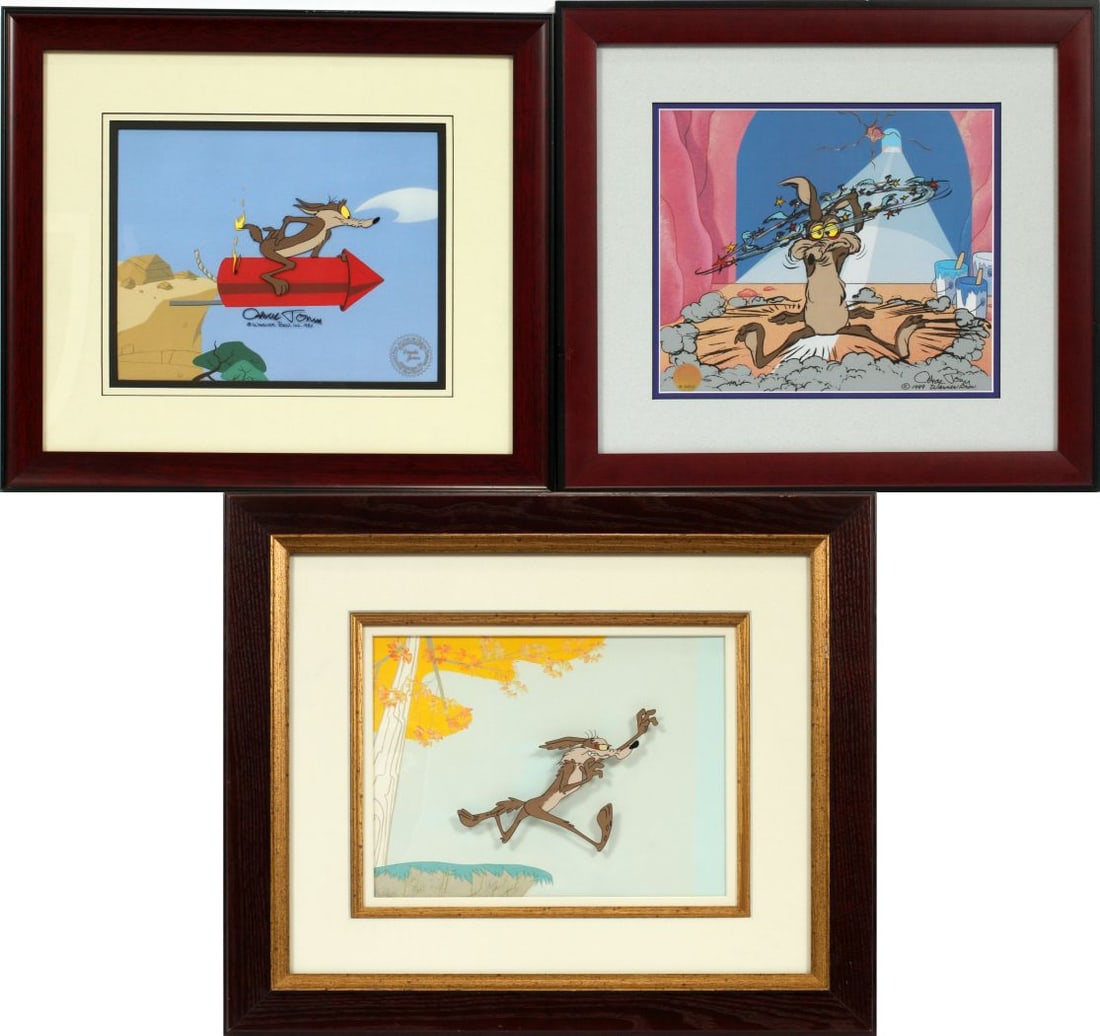 Animation Cels: Tunnel Vision, Wile E. Cote, Bugs Bunny Bustin' Out All over 1950. 1980, H 10'' W (1 of 9)