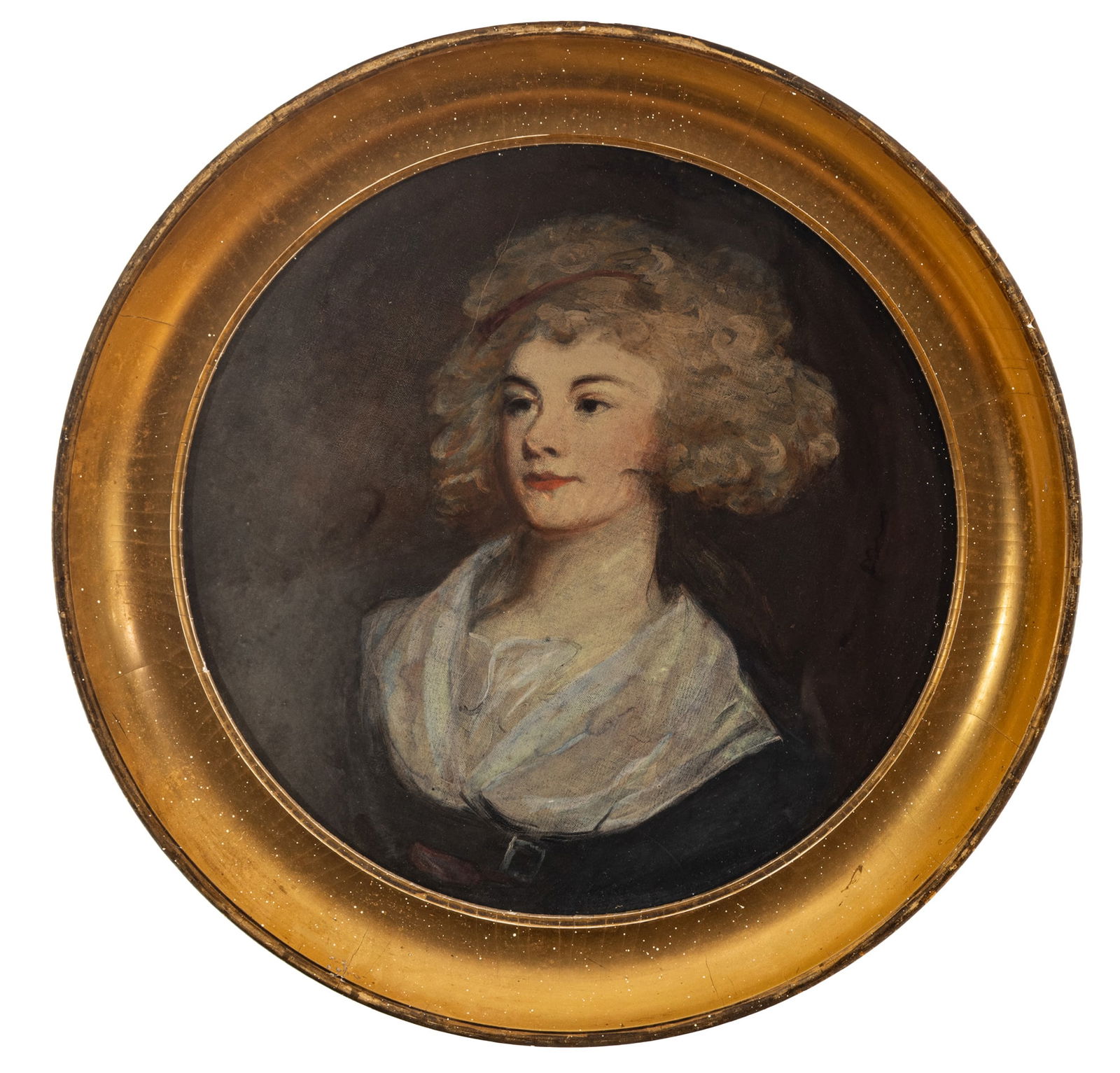 After George Romney (British, 1734-1802) Pastel on Paper, 19th C., 'a Lady in a Brown Dress (The (1 of 5)