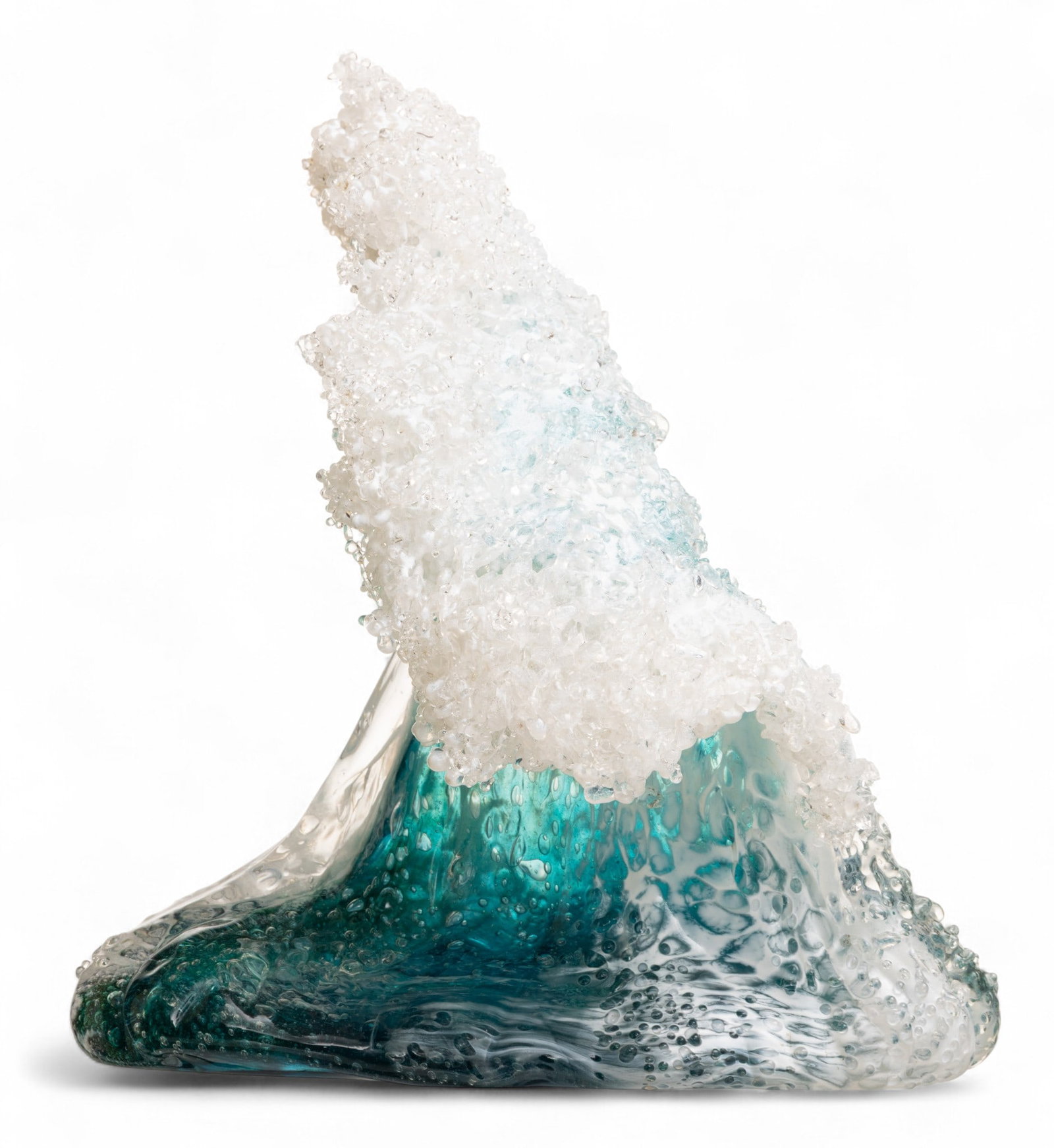 Marsha Blaker and Paul Desomma (American) Art Glass Sculpture 2007, 'Wave', H 11" W 3.25" L 10.5": Marsha Blaker and Paul Desomma (American) Art Glass Sculpture 2007, 'Wave', H 11" W 3.25" L 10.5" Signed by both artists and dated on the underside, numbered W040705. Provenance: Purchased from Genesi