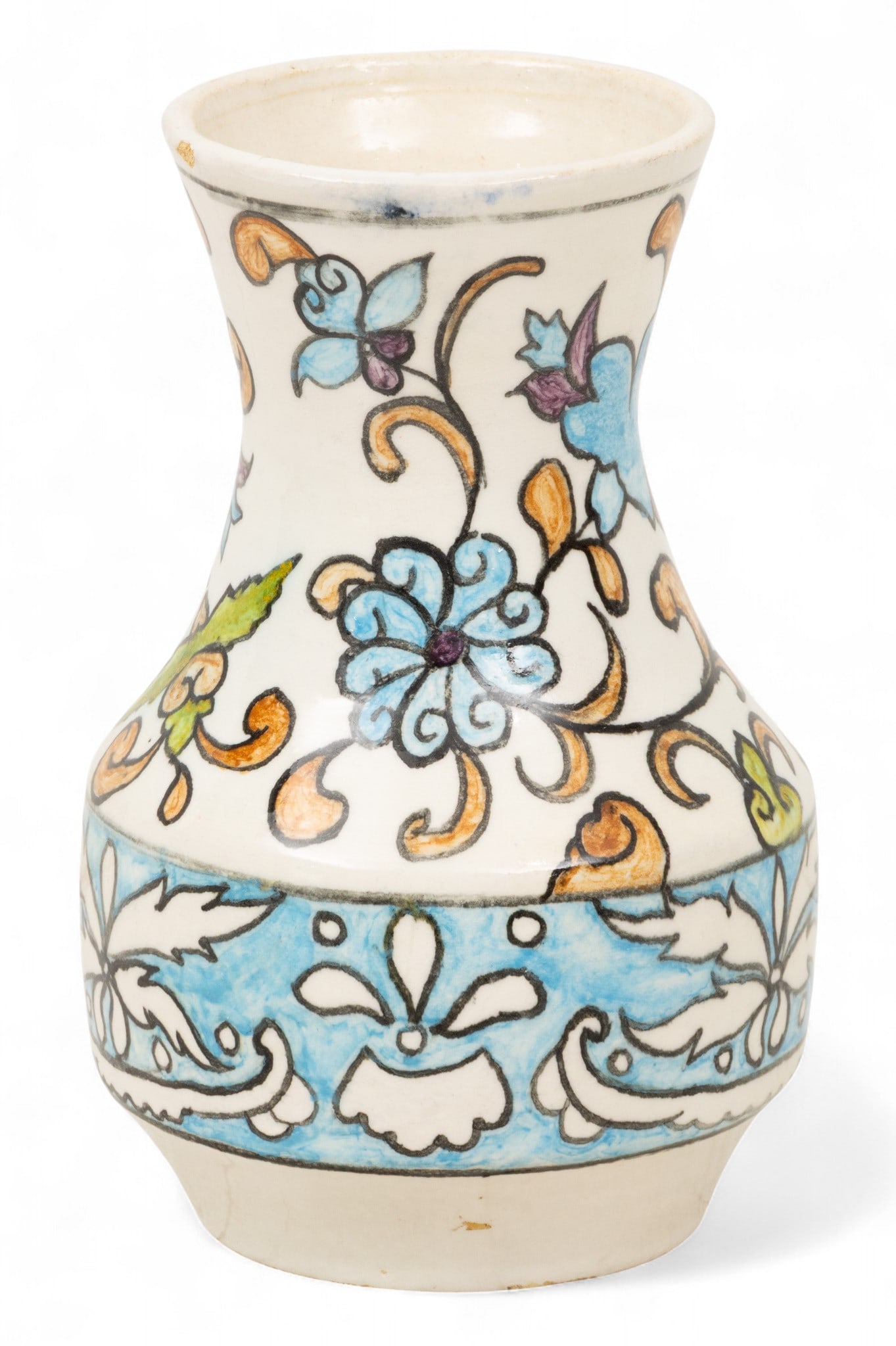 Jerusalem Jordan Art Pottery Vase 1950, H 8.5" (1 of 4)