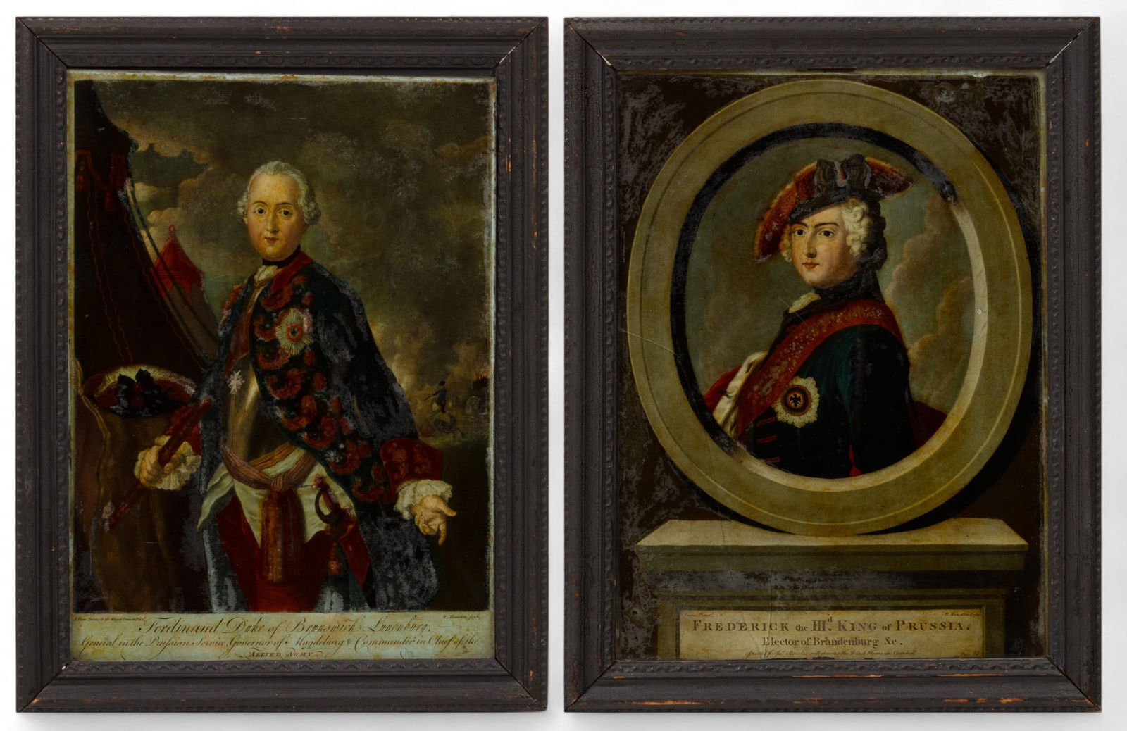 Richard Houston (Irish, 1721-1775) After Antoine Pesne (French, 1683-1757) Hand Colored Reverse (1 of 8)