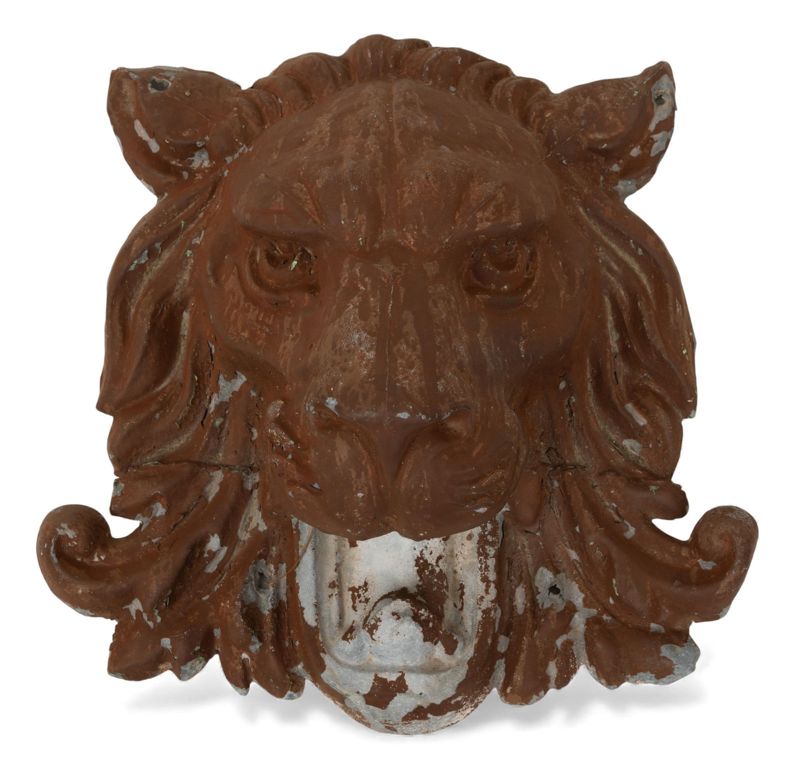 Painted Zinc Cast Lion's Head H 16.5" W 15" Depth 6" (1 of 2)
