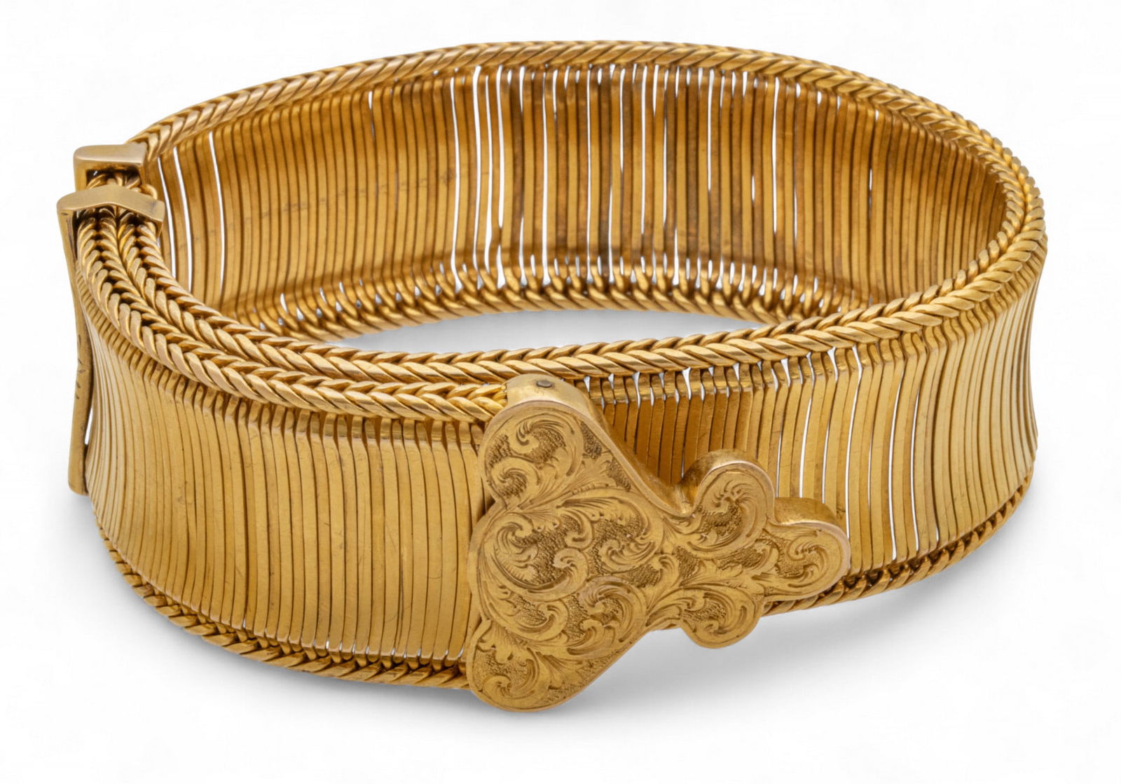 18k Gold Slide Bracelet 1900, W 0.7" 46.6 g 1 PC (1 of 6)