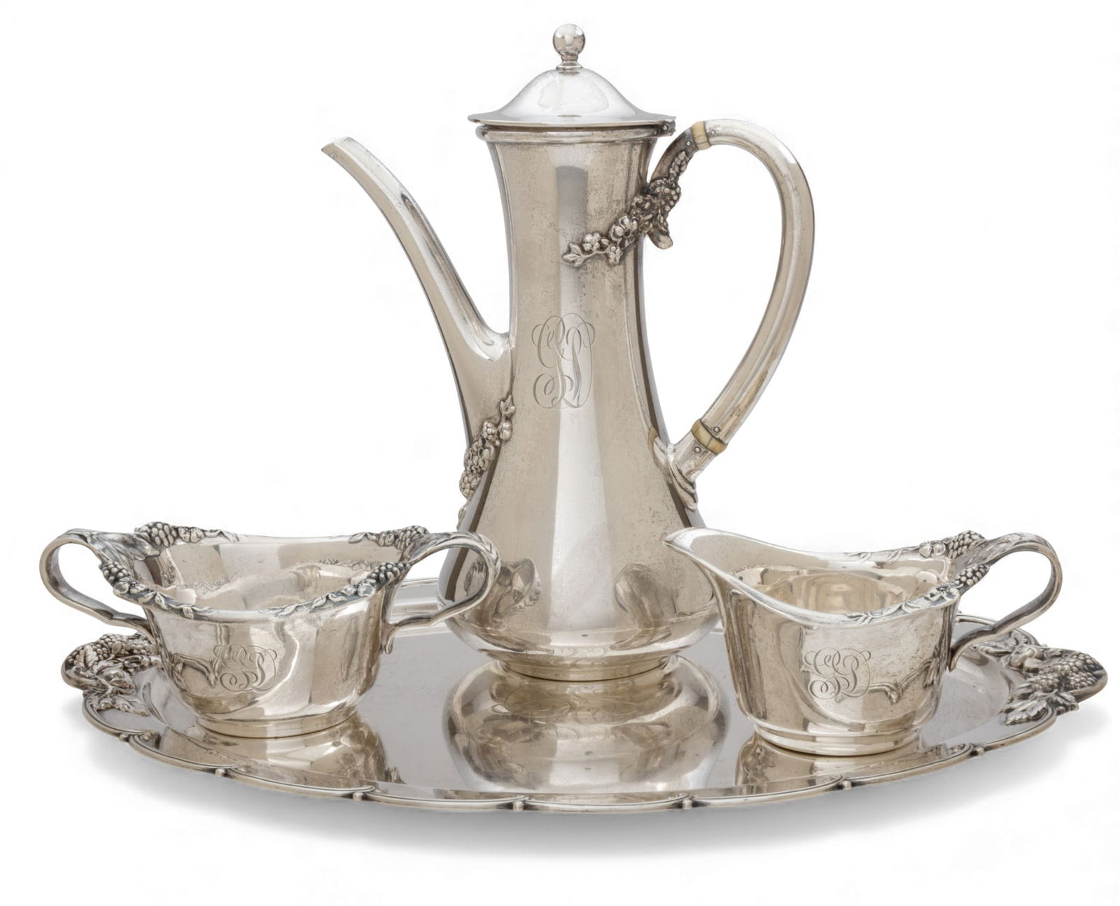 Tiffany & Co. (New York) Sterling Silver Blackberry Pattern Coffee Set, Ca. 1910-20, 40 t oz 4 PCS (1 of 15)