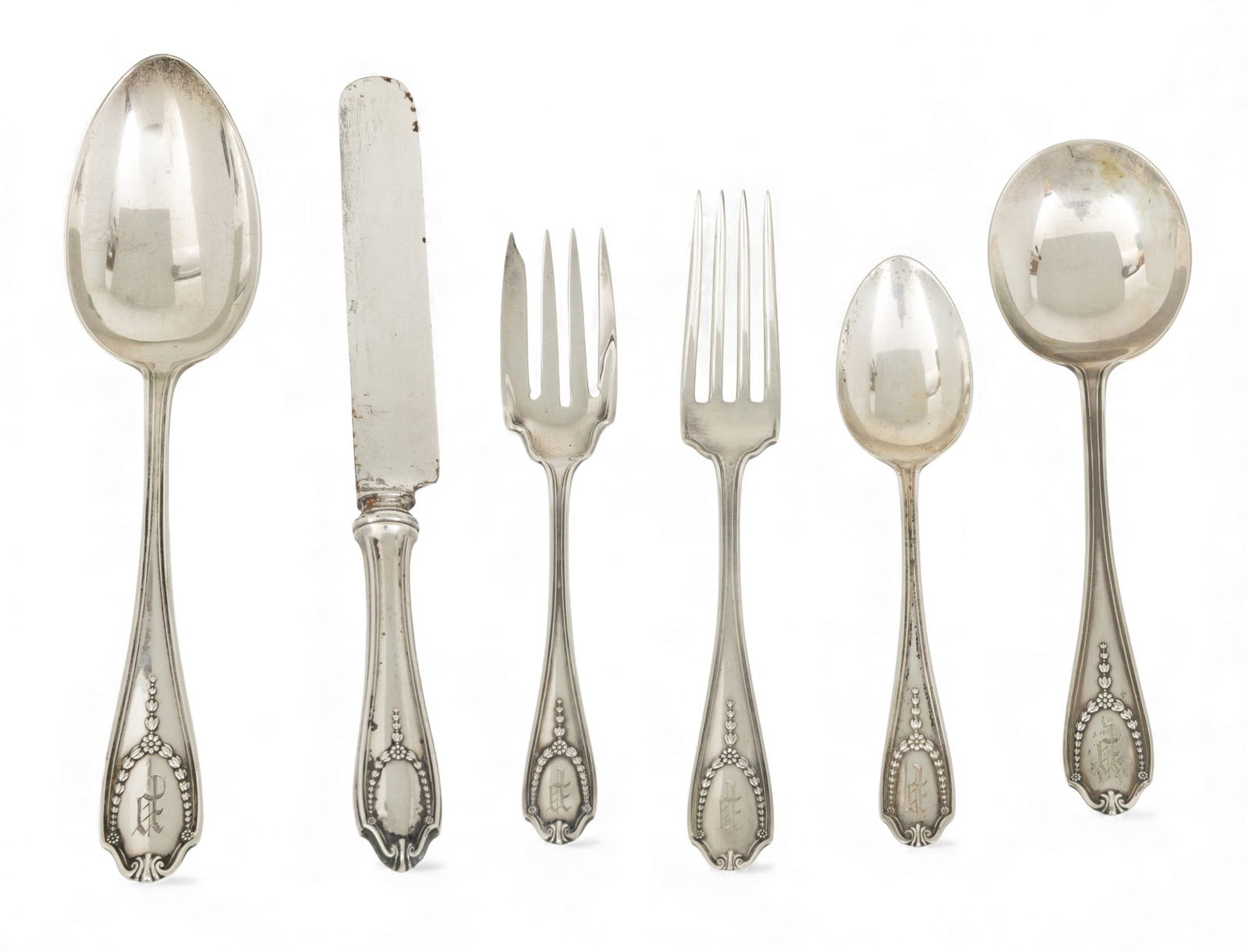 Whiting Division of Gorham Sterling Silver Flatware Service for 6 1911, 'Wedgwood Pattern', 38 PCS (1 of 6)