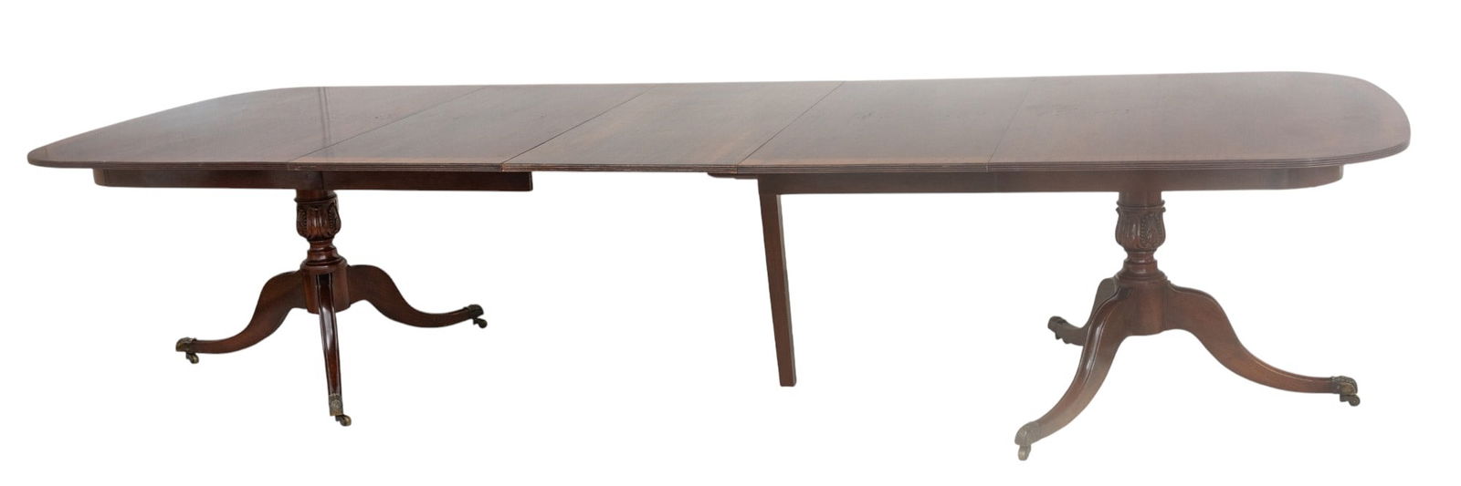 English Chippendale Style Mahogany Dining Room Table with Leaves 20th C., H 31" W 48" L 74" (1 of 14)