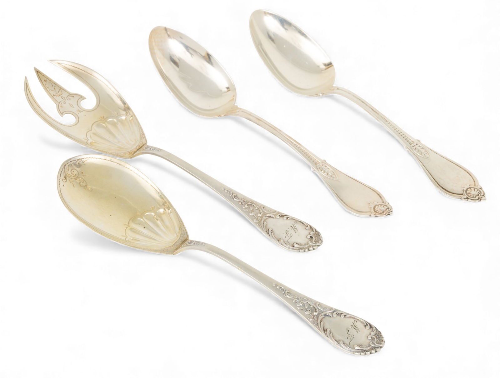 Whiting Division of Gorham Sterling Silver Serving Spoons "Armor" Pattern of 1871 + "800" Silver (1 of 3)
