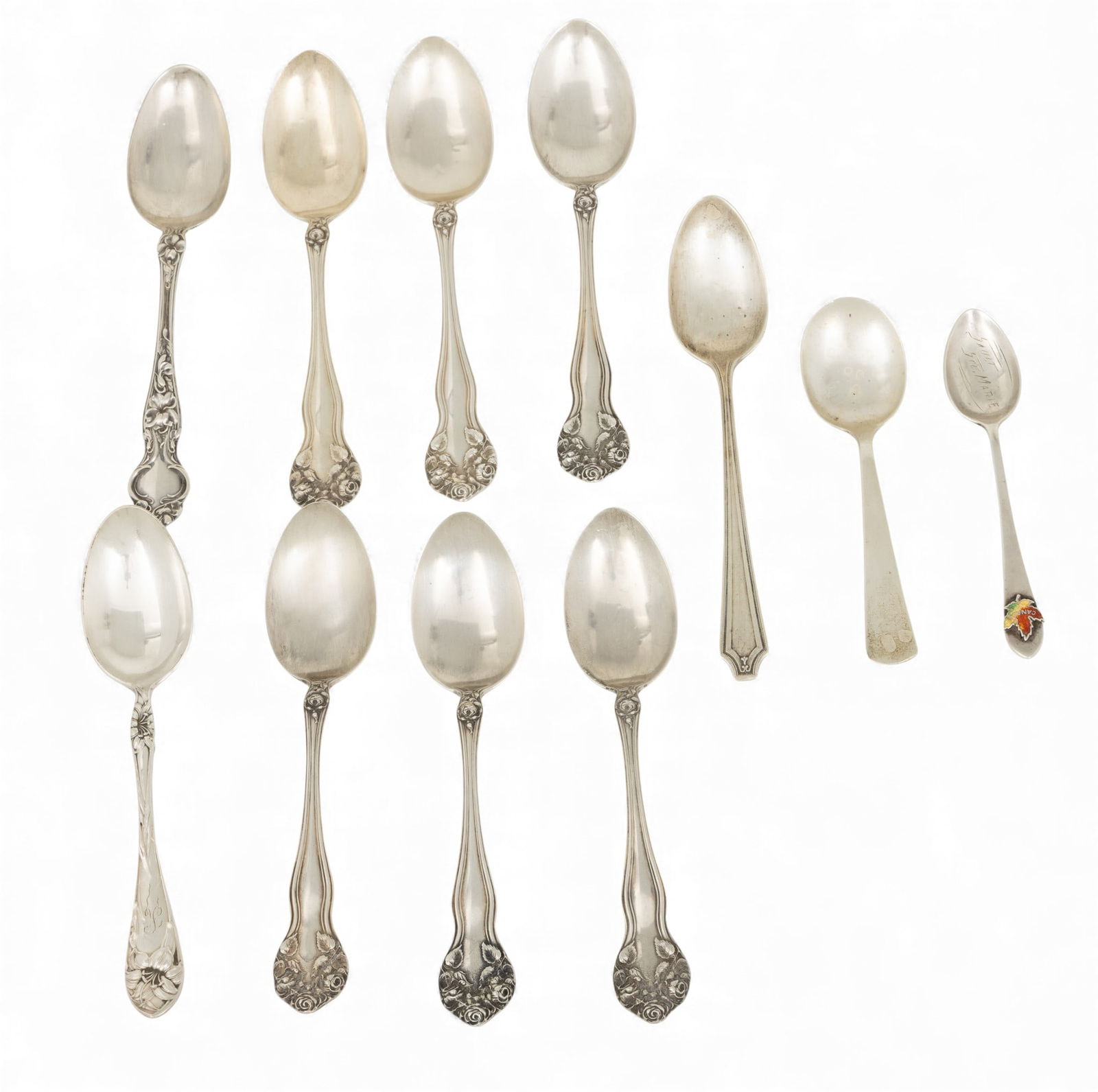 Assorted Collection of Sterling Silver Teaspoons, 7.75 t oz 11 PCS (1 of 6)