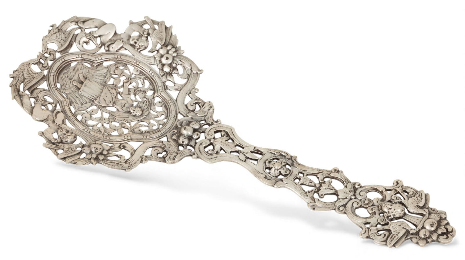 German Art Nouveau Silver Bon Bon Spoon L 8.7" 3.3 t oz 1 PC (1 of 4)