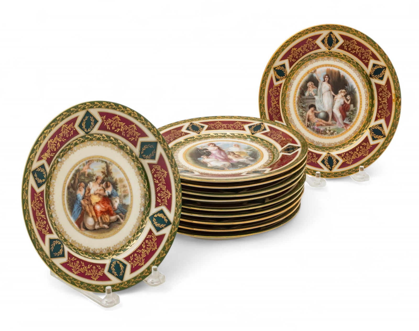 Royal Vienna Style Porcelain Scenic Plates 1930, Dia. 7" 11 PCS (1 of 8)