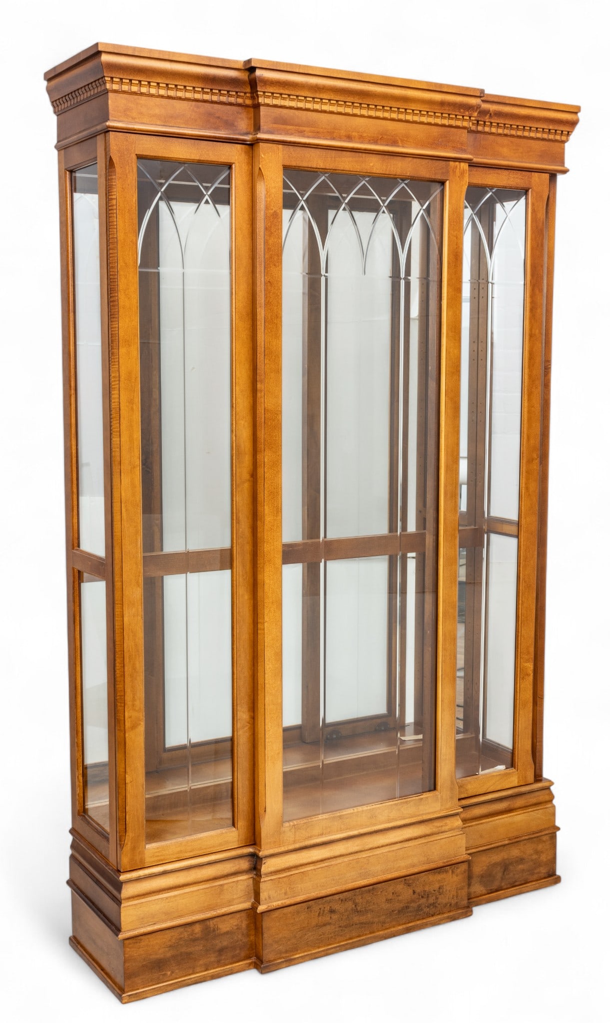 Pulaski Furniture Corporation Breakfront-Style Wood and Glass Display Cabinet H 78" W 50" Depth (1 of 4)