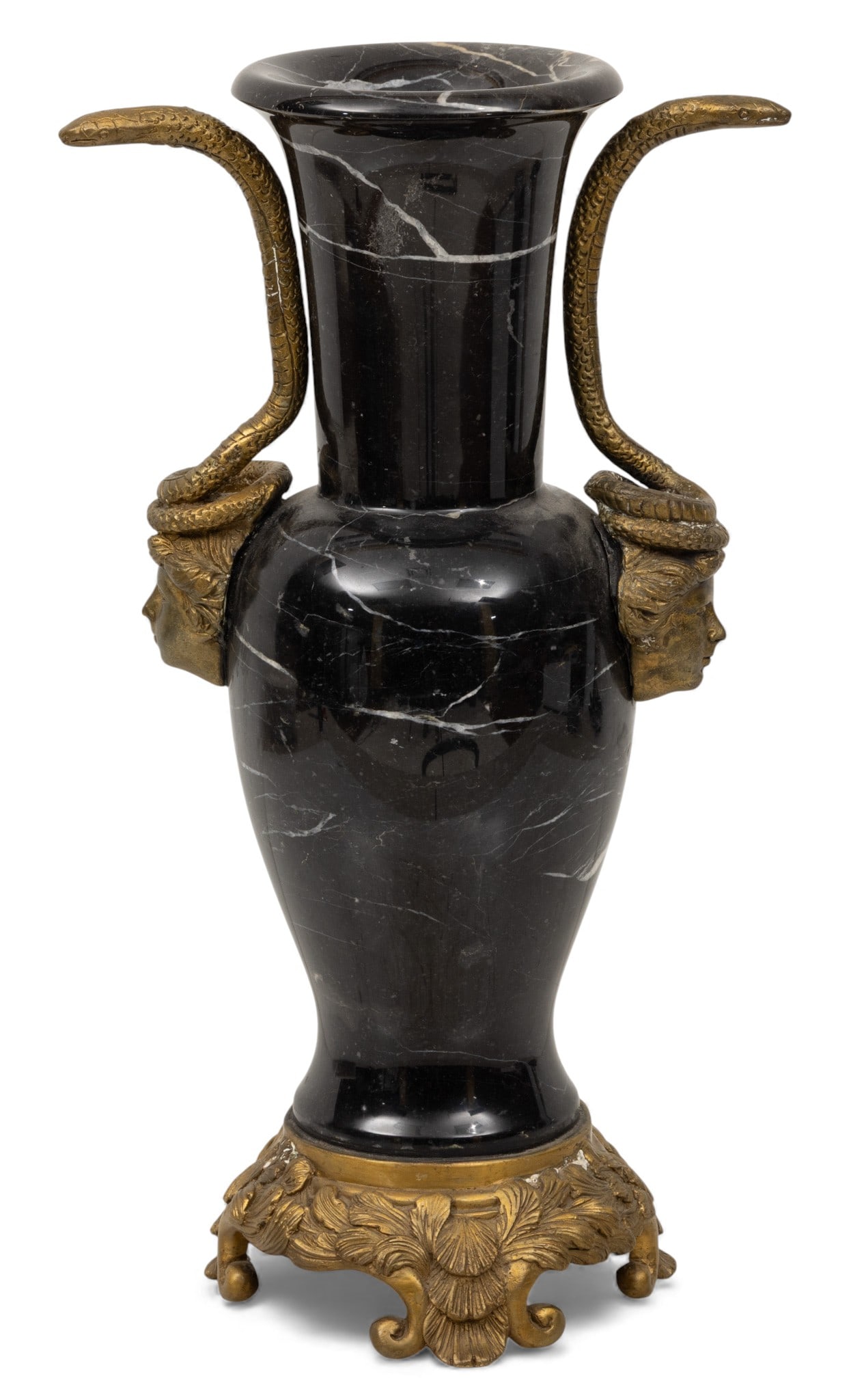 Regency Style Marble and Bronze Urn H 18.5" W 11" L 7" (1 of 5)