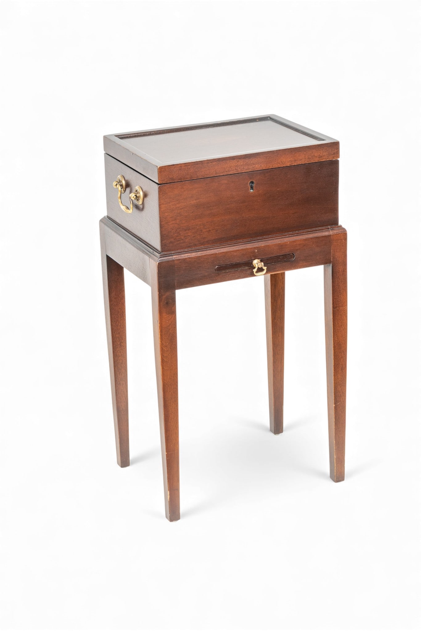 Wellington Hall Carved Mahogany Chest on Stand, Late 20th, H 18.75" L 11" Depth 8.5" (1 of 8)