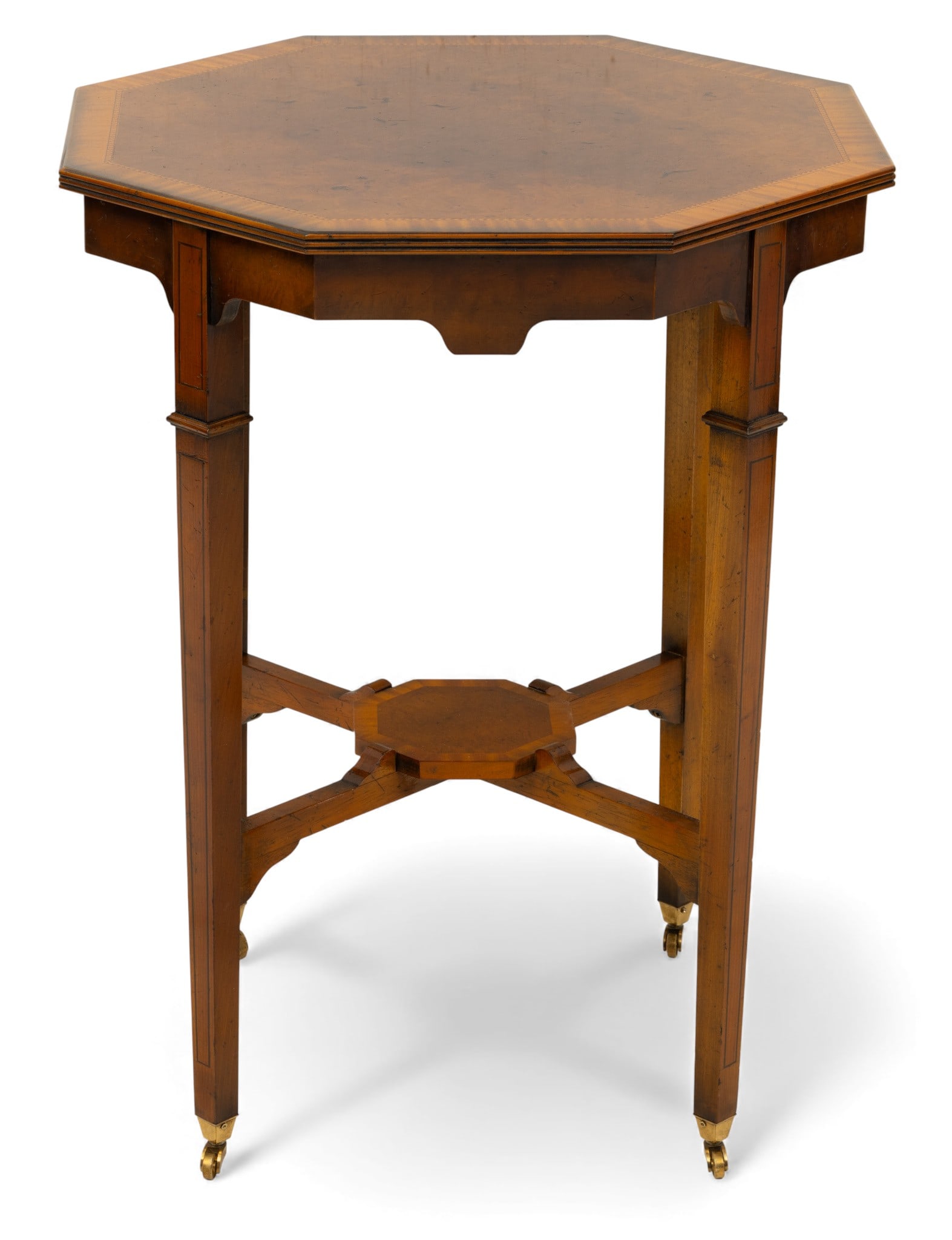 Hepplewhite Carved Mahogany Octagonal-Top Table 1930, H 30.75" W 23.75" L 23.75" 1 PC (1 of 2)