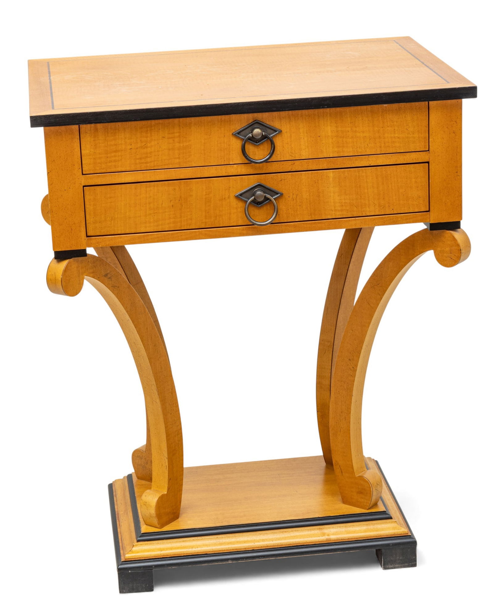 Baker Furniture (American) Biedermeier Style Maple Nightstand/Table, Ca. 1980's, H 31" W 24" Depth (1 of 8)