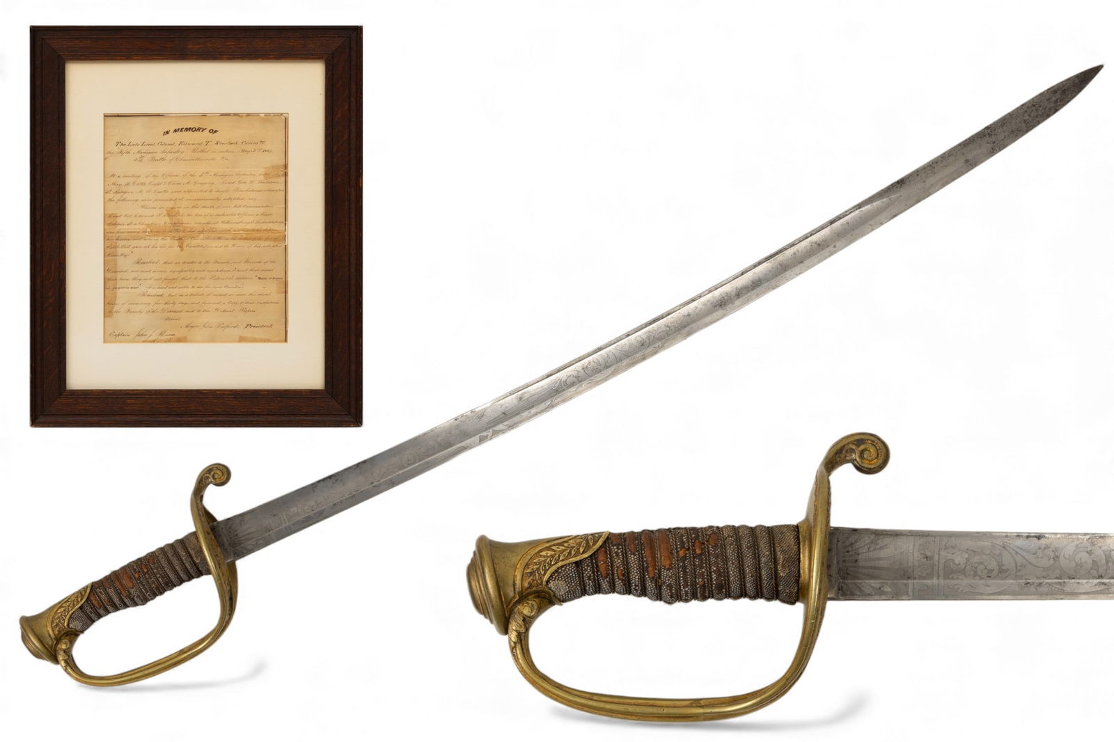 Lt. Col. Edward T. Sherlock's (5th Michigan Infantry) U.S. M1850 Foot Officer's Sword, with (1 of 13)