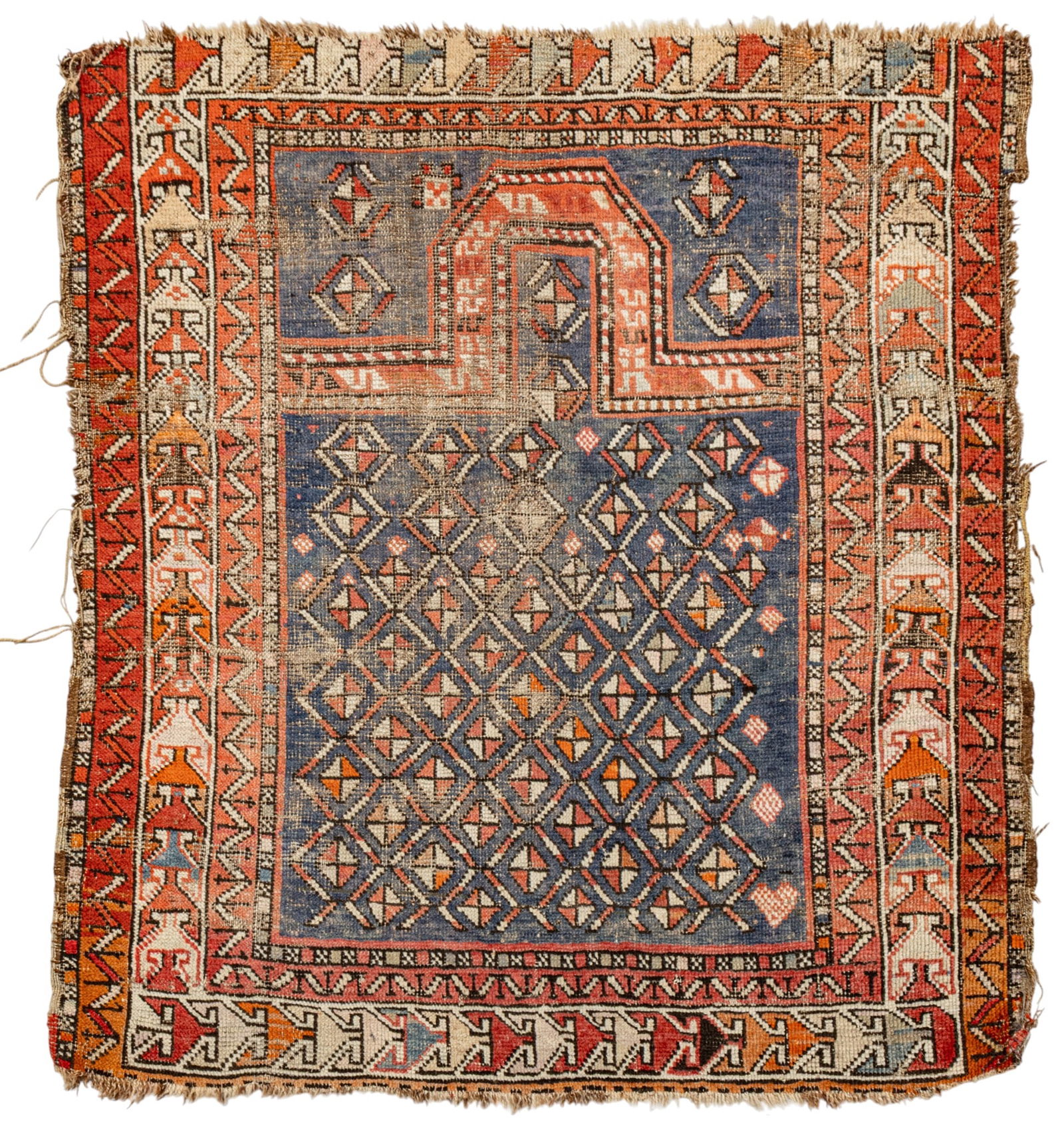 Karabaugh Hand Woven Wool Prayer Rug, Ca. 1870-1900, W 36" L 36" (1 of 4)