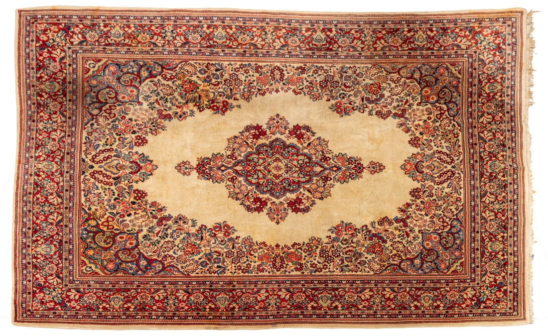Persian Sarouk Hand Woven Wool Oriental Rug, Ca. 1950-1960, W 9' 2" L 12' 3" (1 of 7)