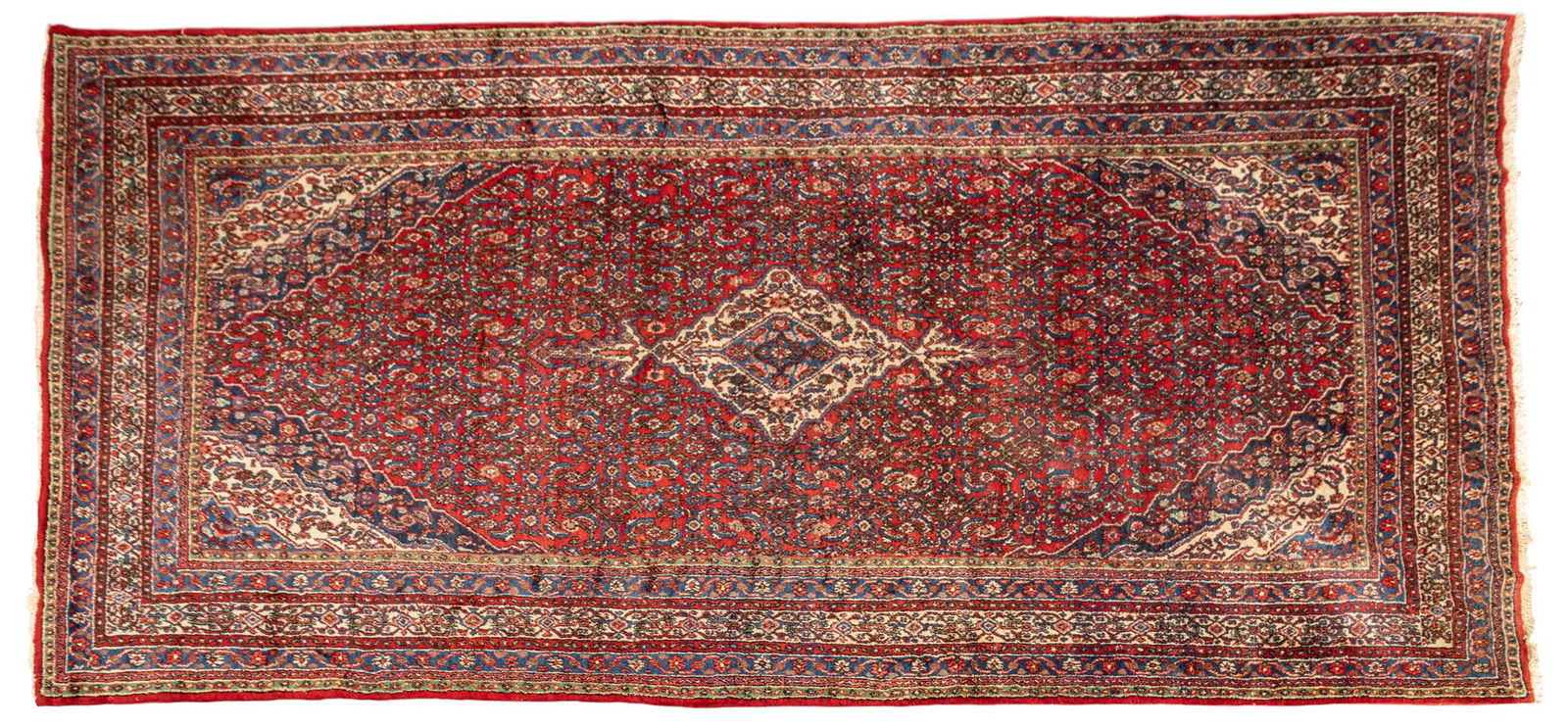 Persian Hamadan Hand Woven Wool Oriental Rug 1920-1940, W 9' 4" L 16' 3" (1 of 6)