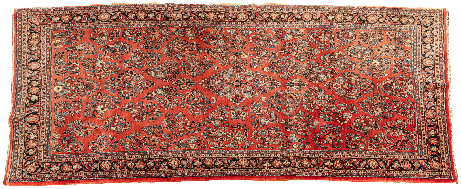 Persian Sarouk Hand Woven Wool Oriental Rug 1950, W 6' L 13' 6" (1 of 5)