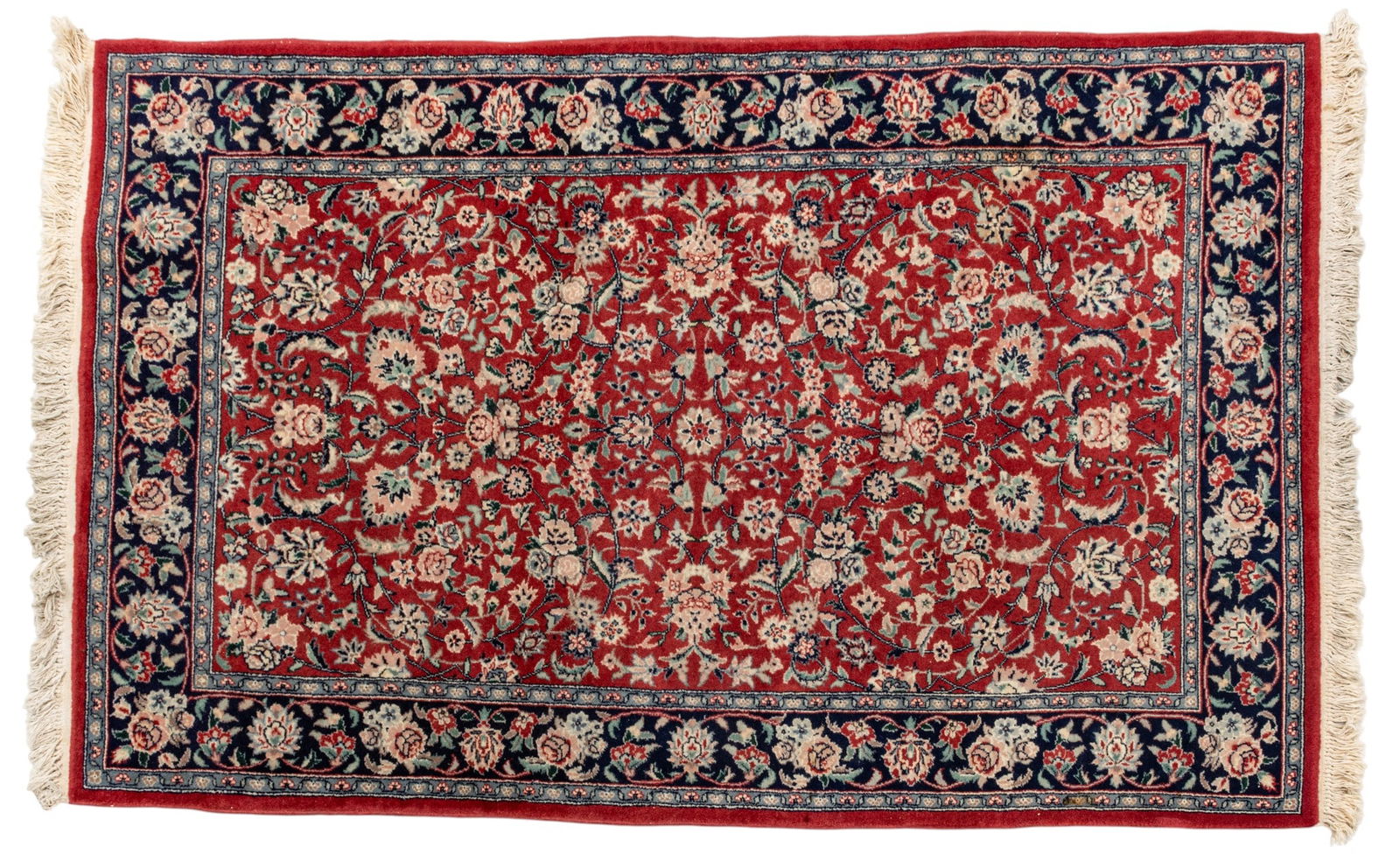 Persian Keshan Design Hand Woven Wool Oriental Rug 20th C., W 3' 9" L 6' 5" (1 of 4)