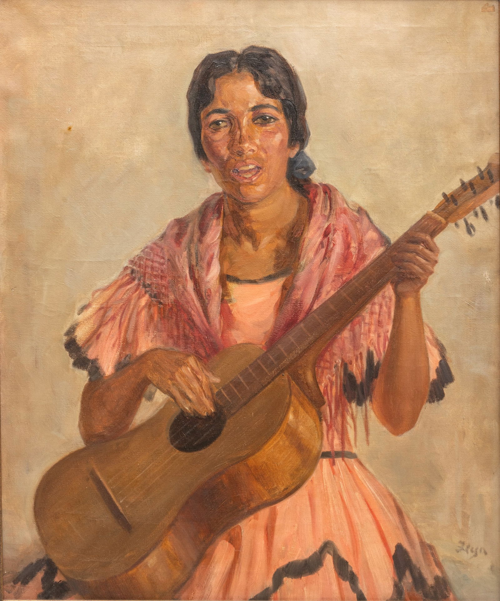 Alexander Flyn (American/Scottish, 1882-1963) Oil on Canvas 1926, 'Andalusian Chant (or Canto (1 of 9)