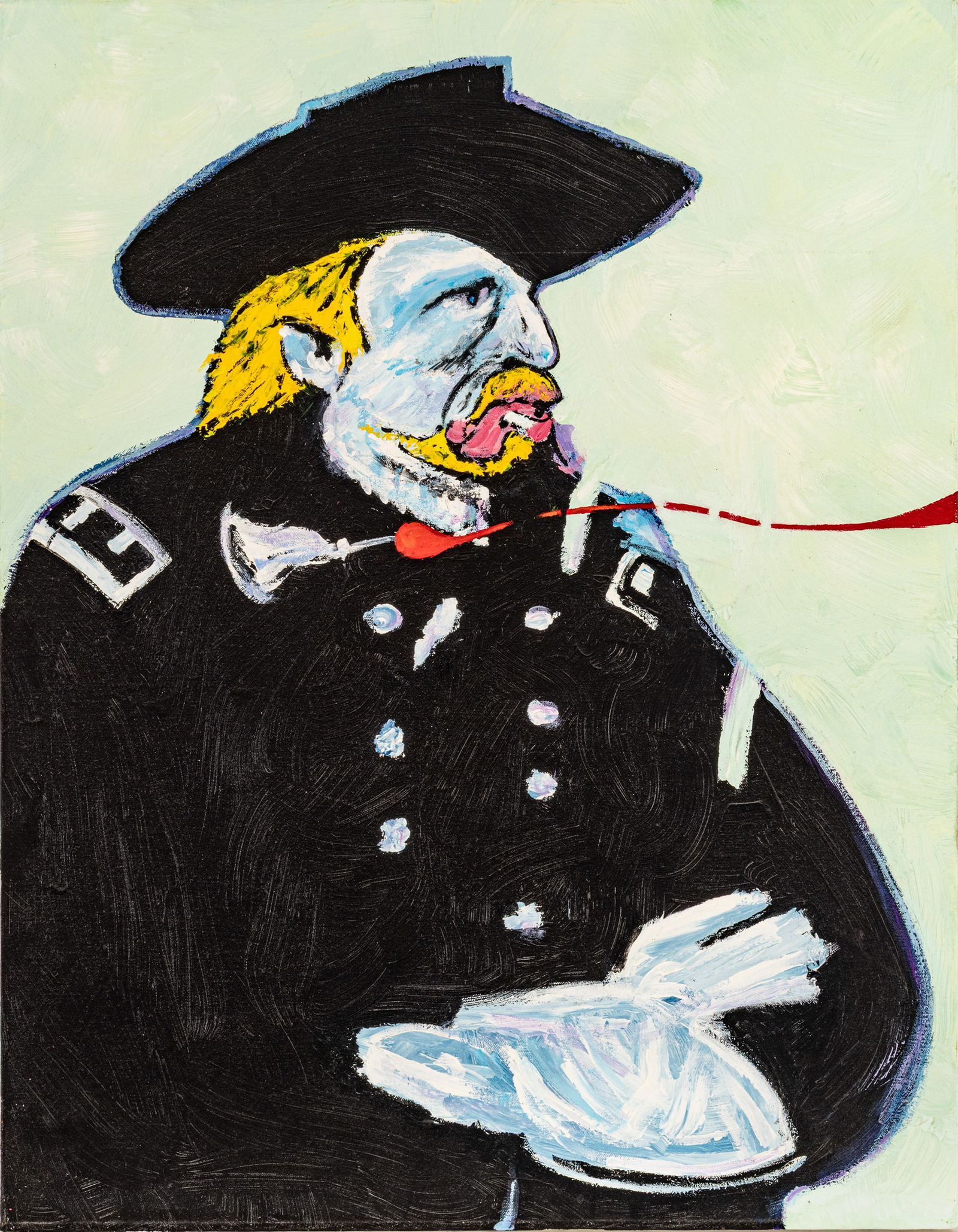 In the Manner of Fritz Scholder (Luiseño Indian/American, 1937-2005) Oil on Canvas 'Custer', H: In the Manner of Fritz Scholder (Luiseño Indian/American, 1937-2005) Oil on Canvas 'Custer', H 31" W 24" Frame Size: H 38" W 27" Portrait of General George Custer. Unsigned. Provenance: Es